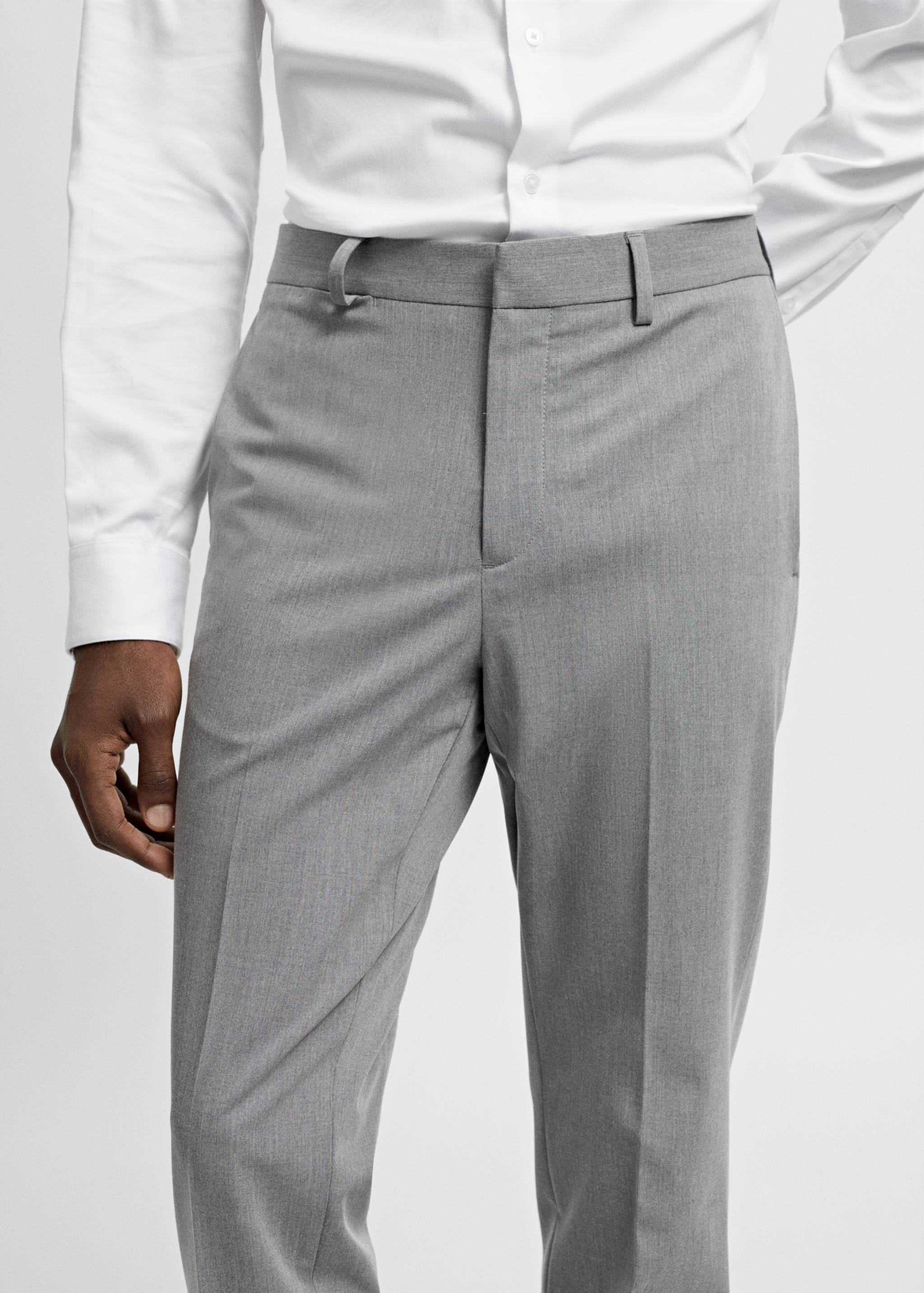 Stretch fabric super slim-fit suit trousers - Details of the article 1