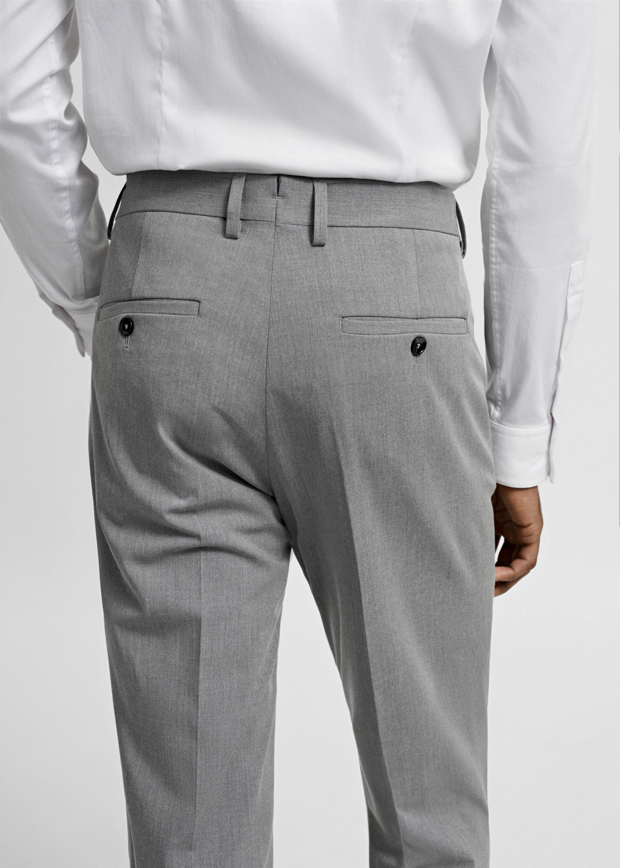 Stretch fabric super slim-fit suit trousers - Details of the article 3