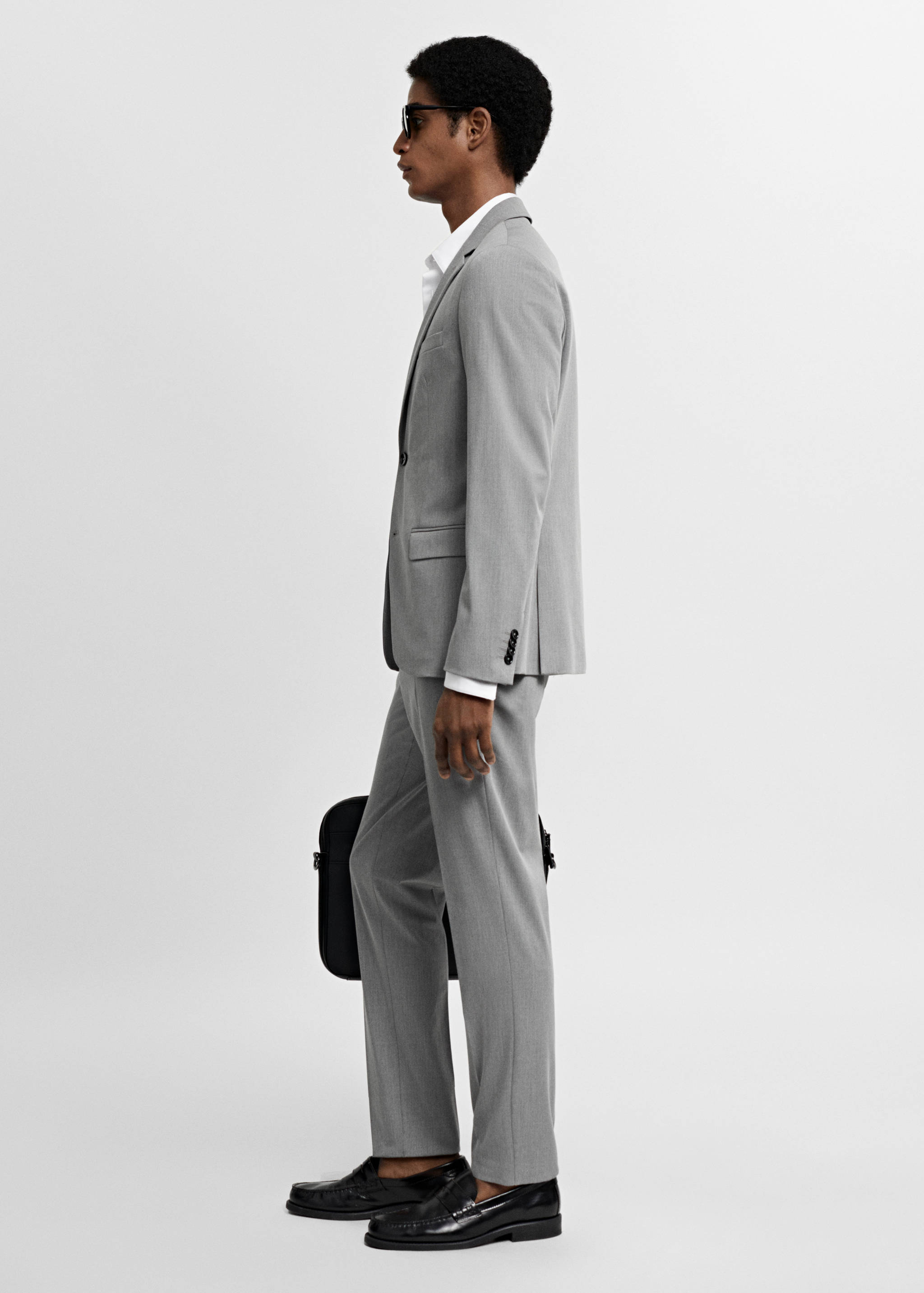 Stretch fabric super slim-fit suit trousers - Details of the article 2