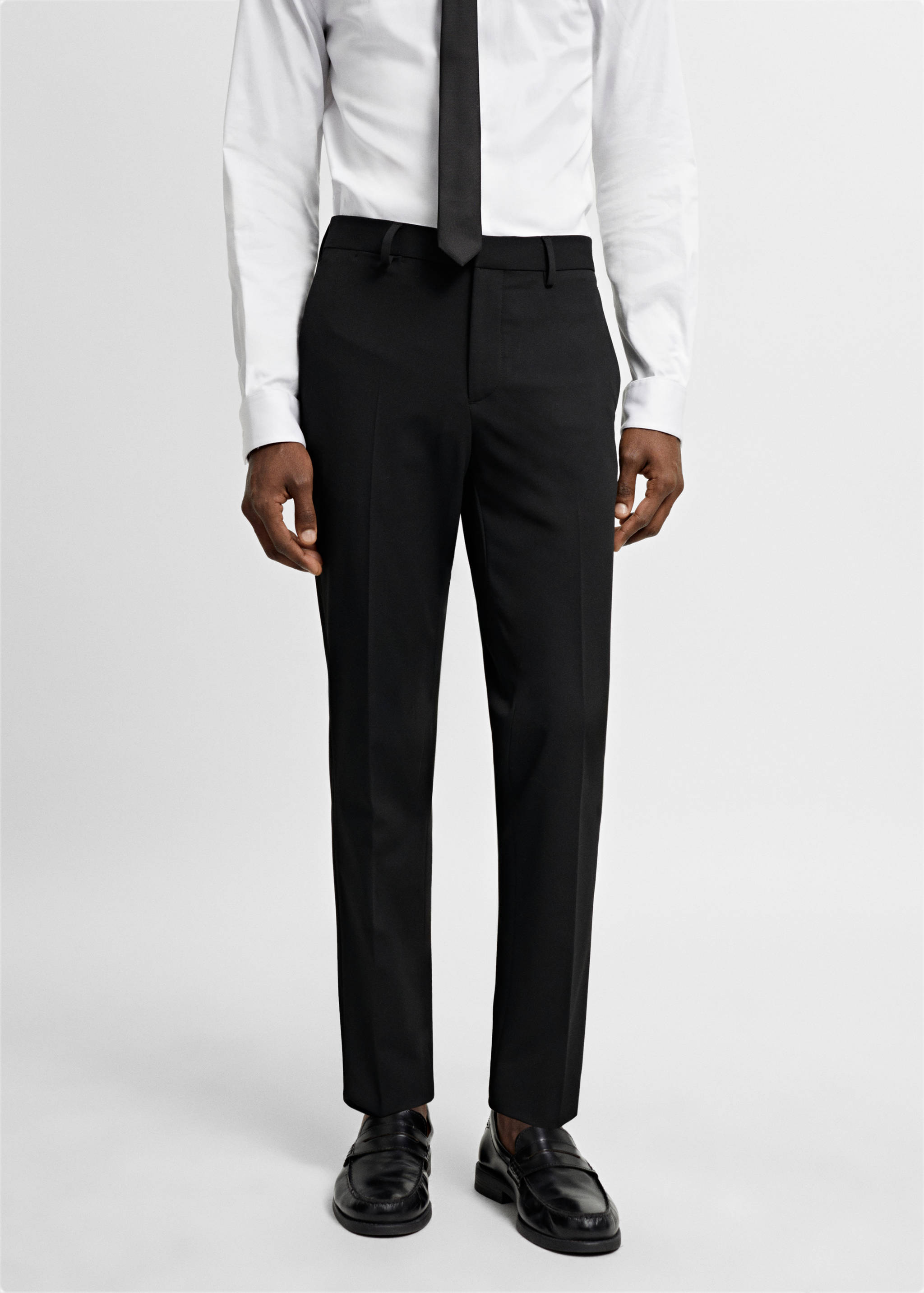 Stretch fabric super slim-fit suit trousers - Medium plane