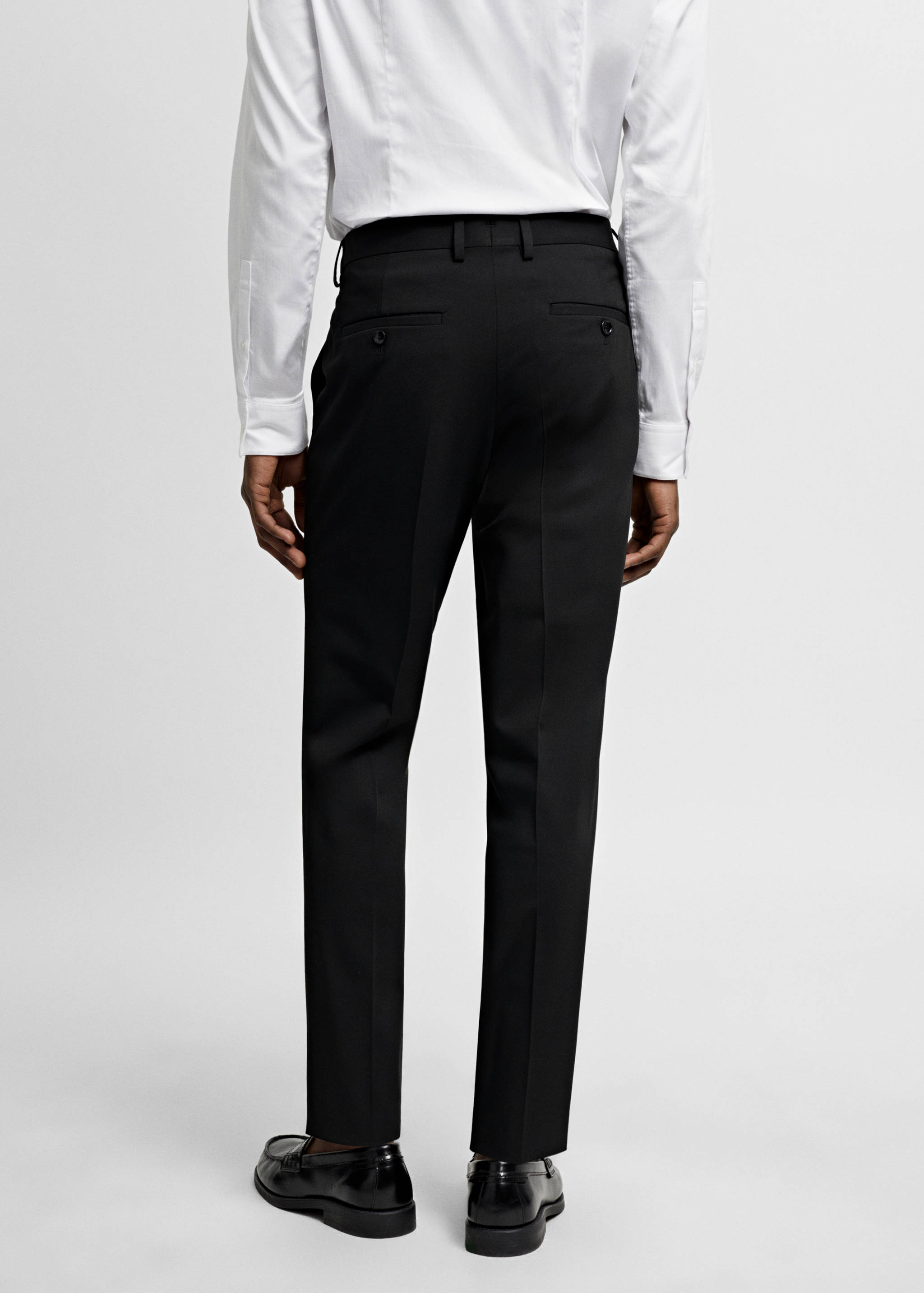 Stretch fabric super slim-fit suit trousers - Reverse of the article