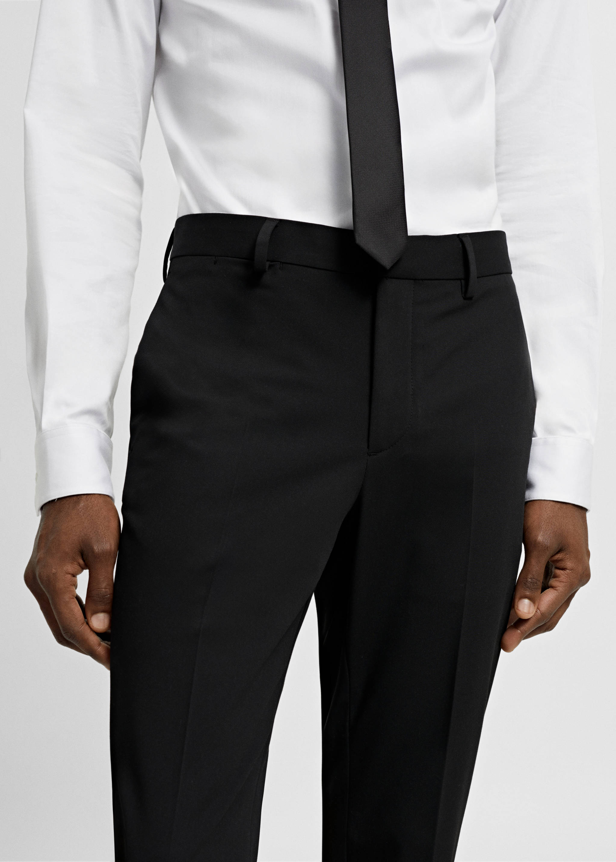 Stretch fabric super slim-fit suit trousers - Details of the article 1
