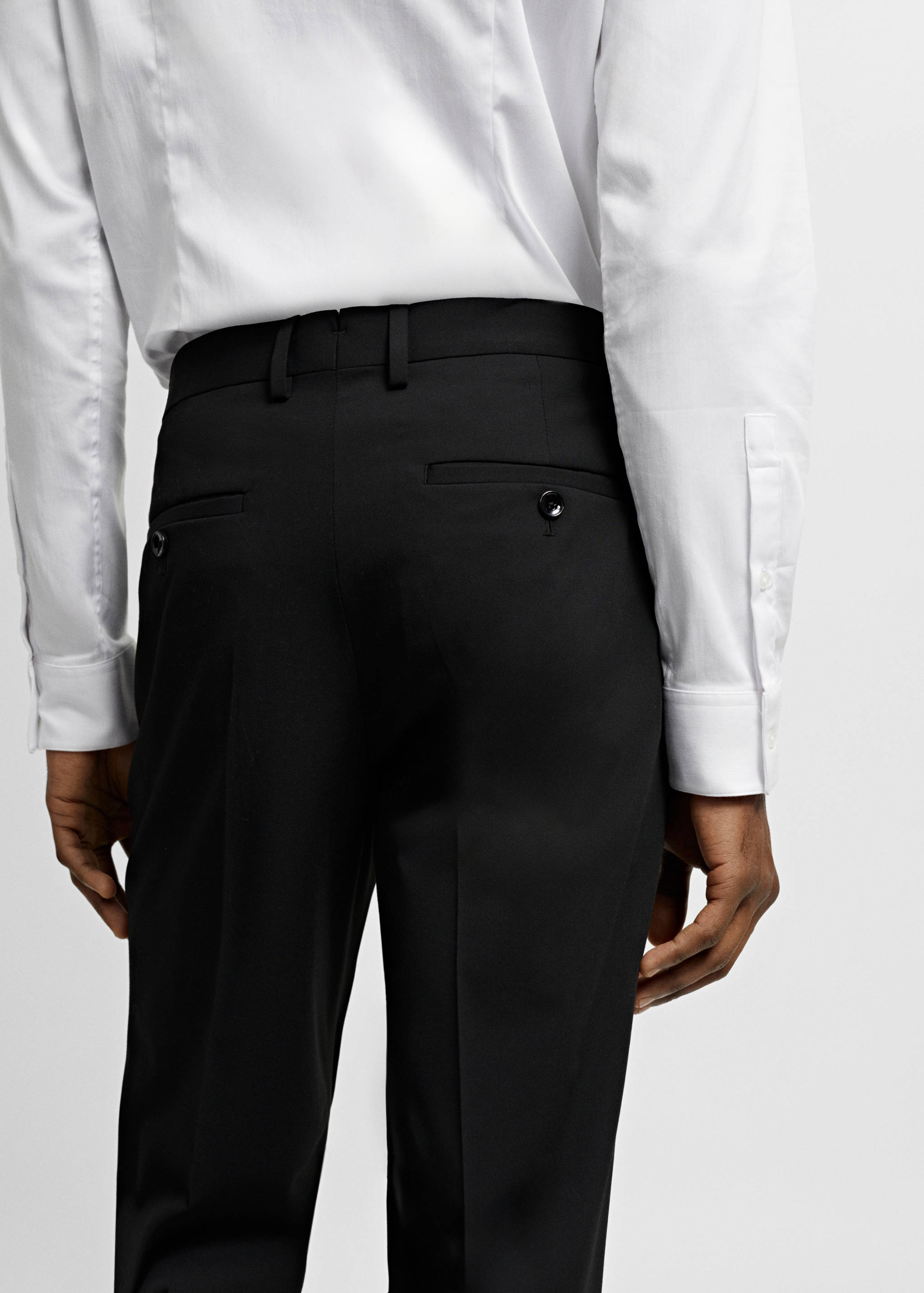 Stretch fabric super slim-fit suit trousers - Details of the article 3