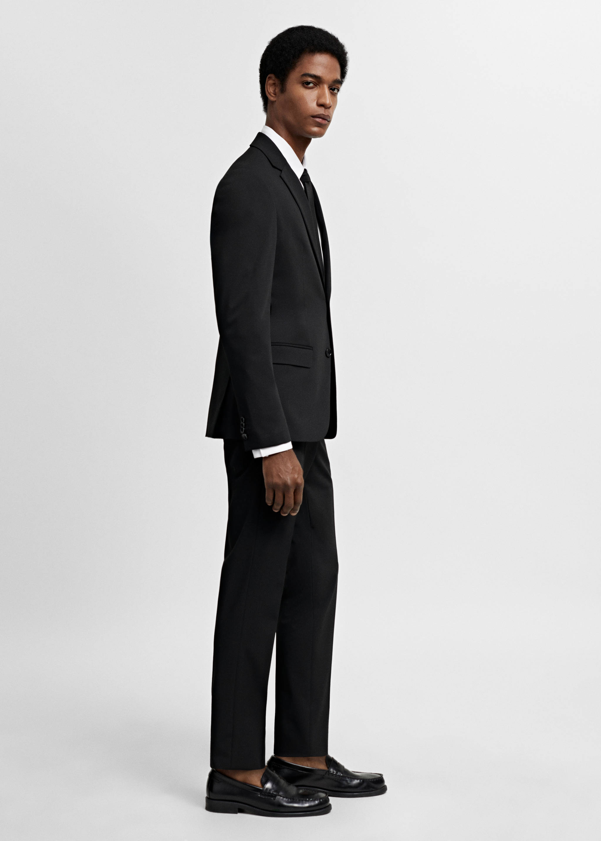 Stretch fabric super slim-fit suit trousers - Details of the article 2