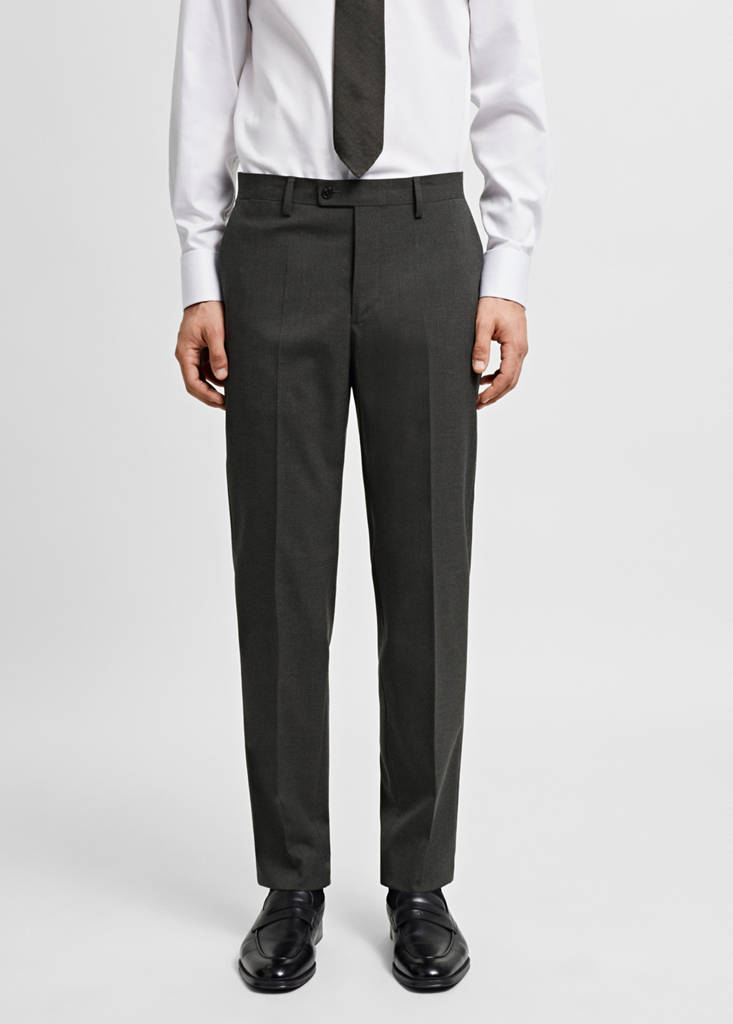 Stretch-fabric slim-fit suit trousers — Green