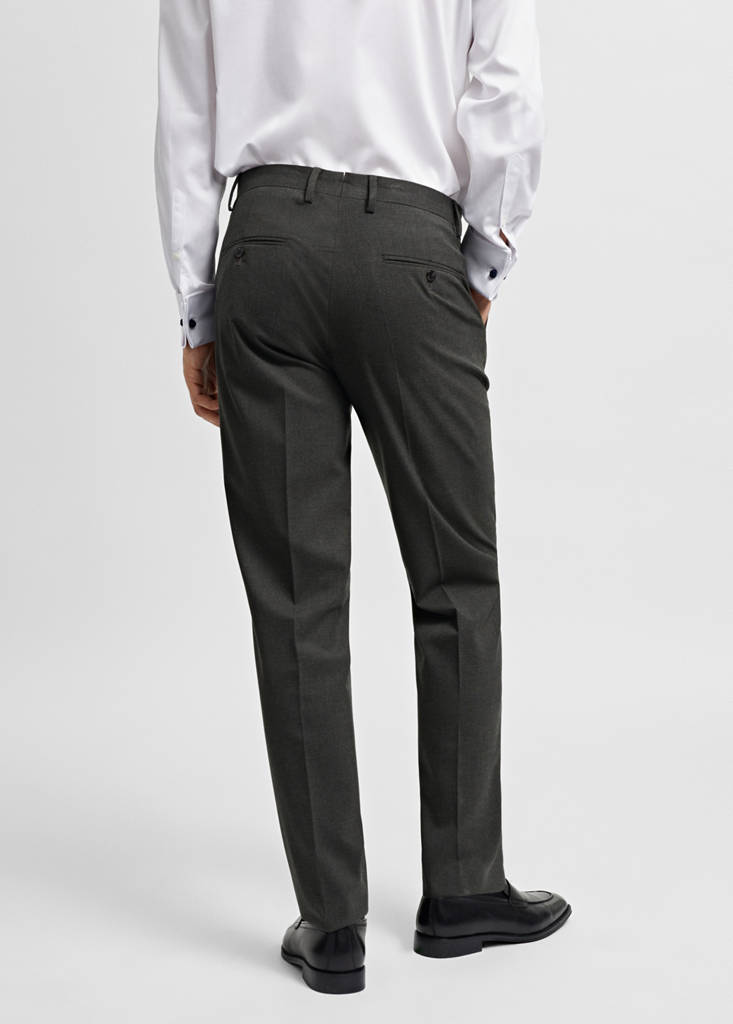 Stretch-fabric slim-fit suit trousers — Green