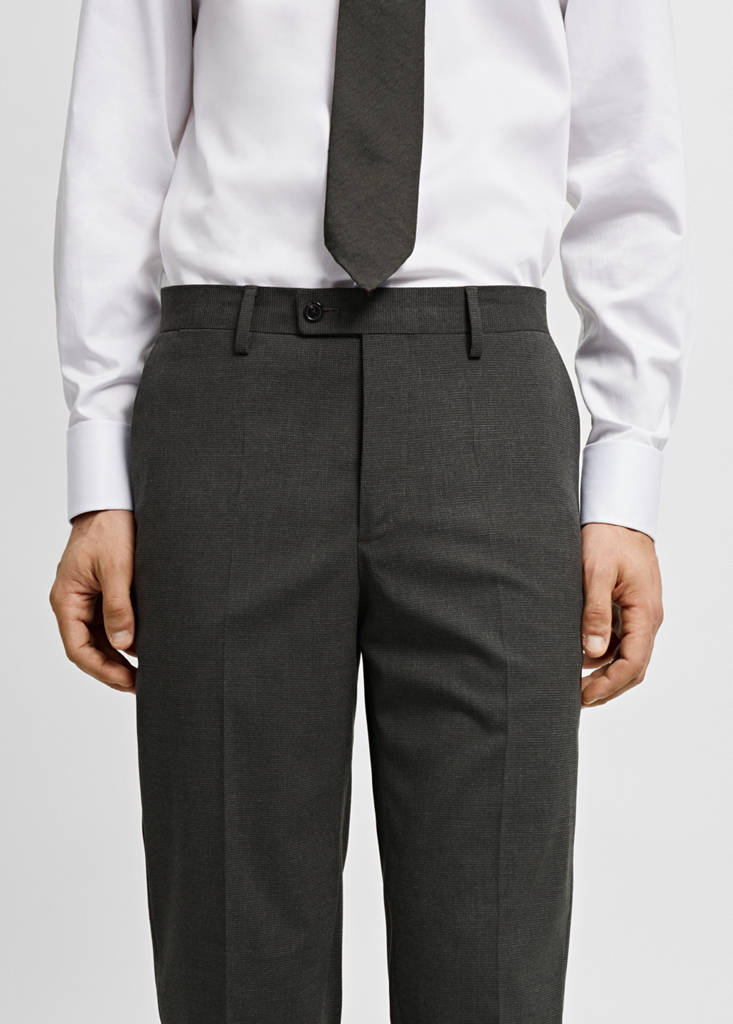 Stretch-fabric slim-fit suit trousers — Green