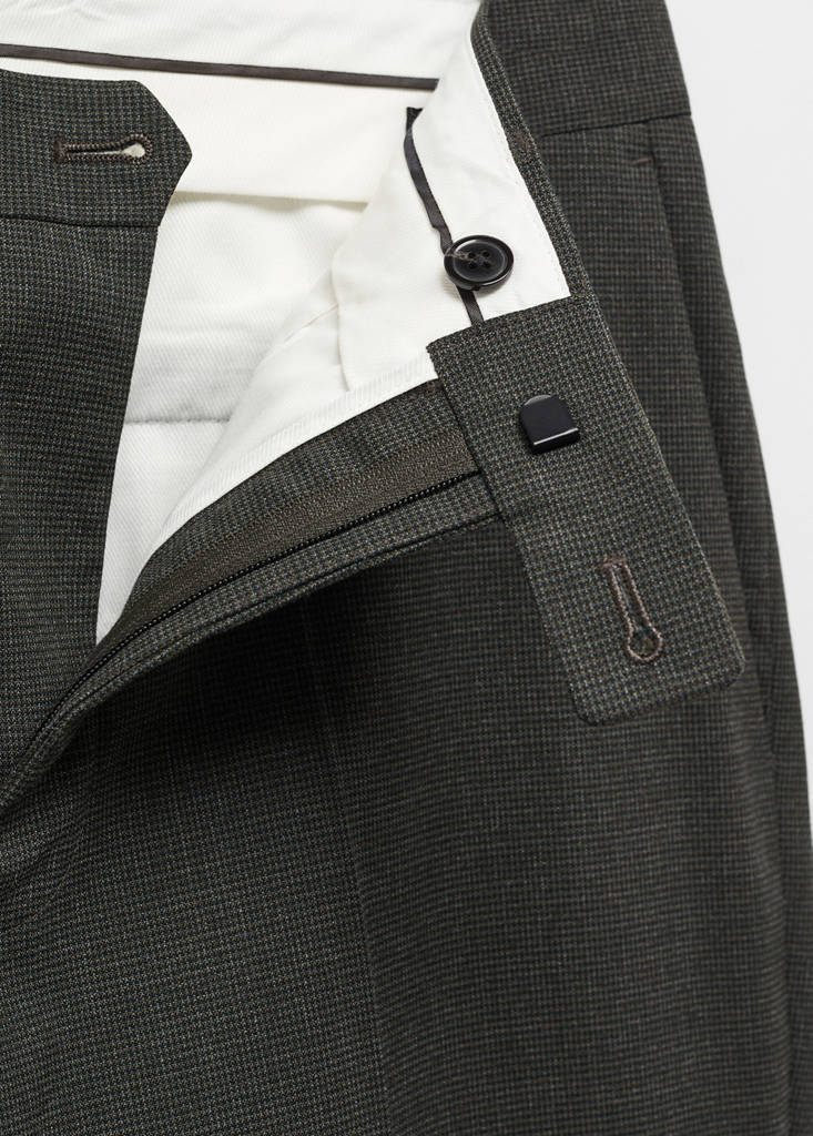 Stretch-fabric slim-fit suit trousers — Green