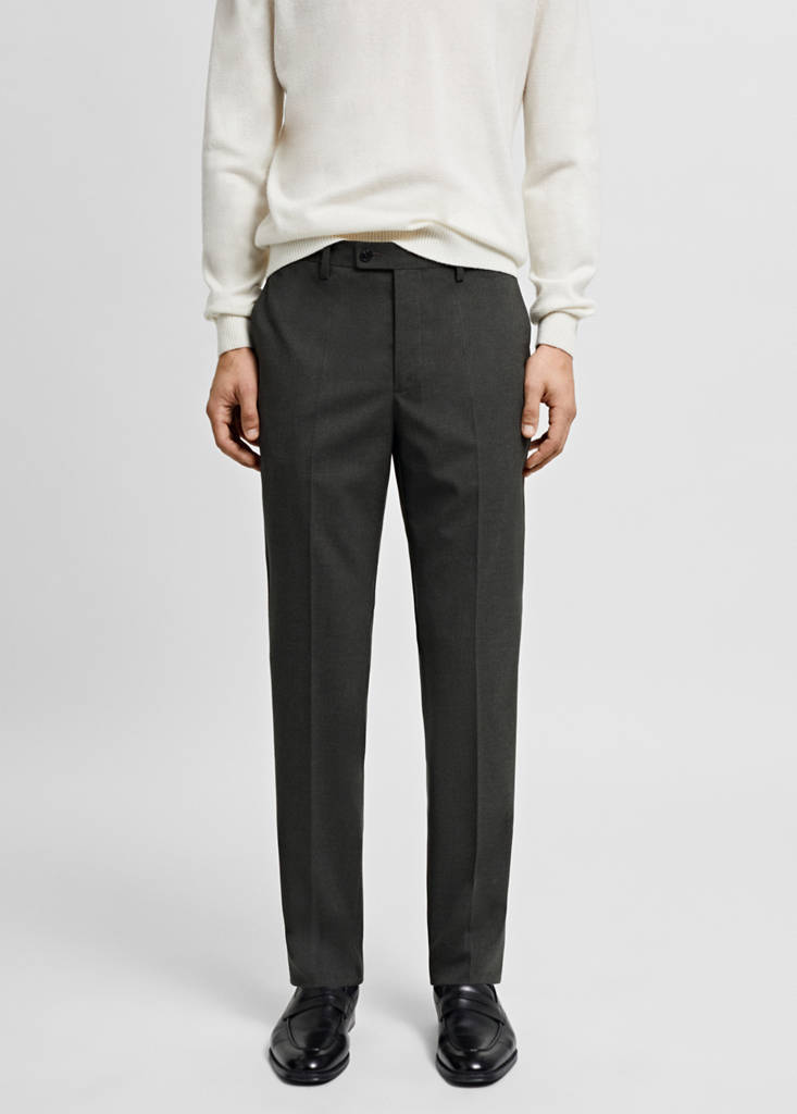 Stretch-fabric slim-fit suit trousers — Green