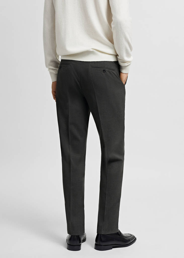 Stretch-fabric slim-fit suit trousers — Green