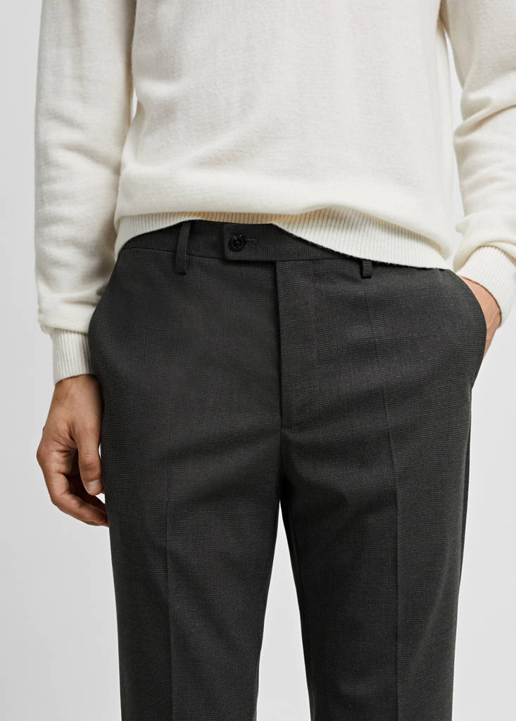 Stretch-fabric slim-fit suit trousers — Green