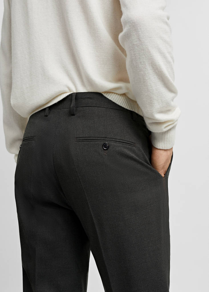 Stretch-fabric slim-fit suit trousers — Green
