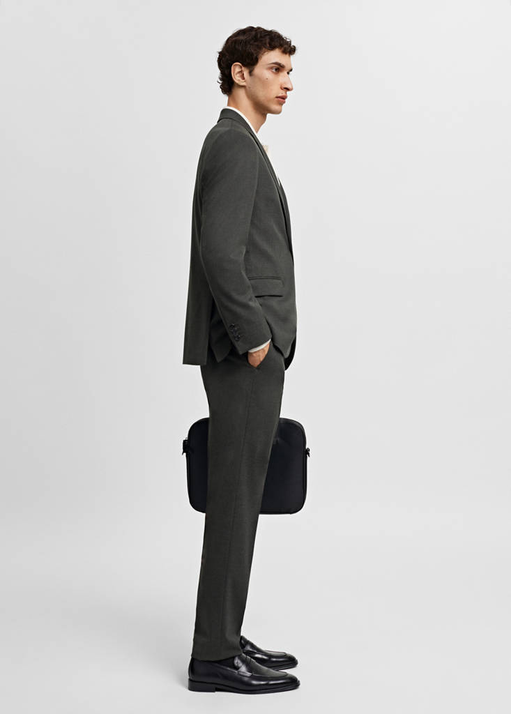 Stretch-fabric slim-fit suit trousers — Green
