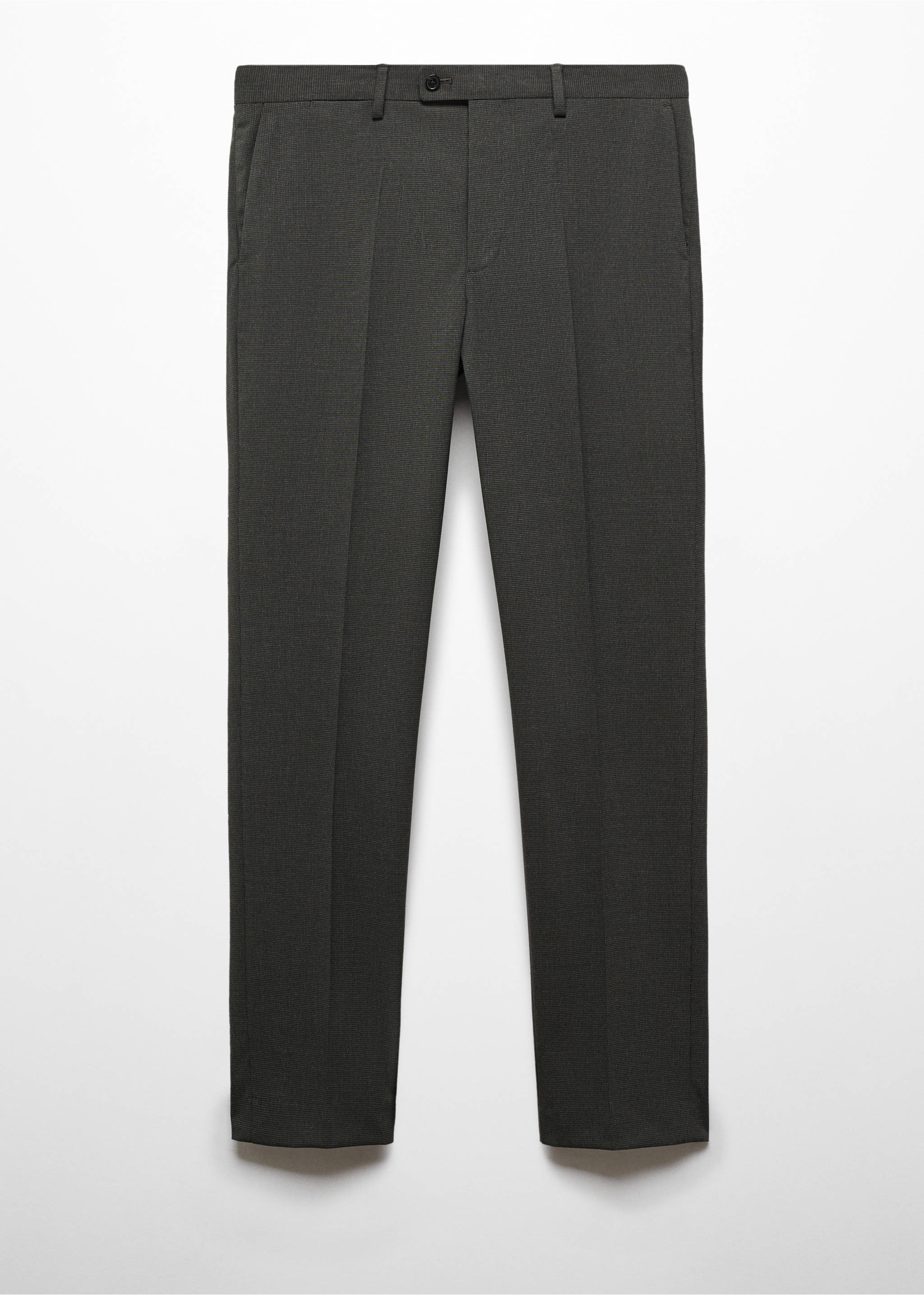 Stretch-fabric slim-fit suit trousers - Article without model, Green. Ref: 67000648-00.
