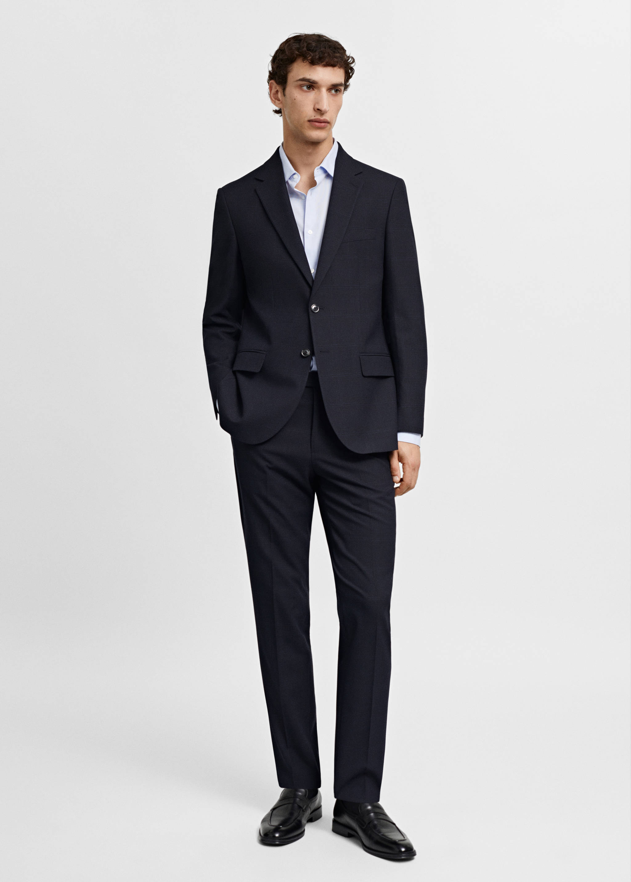 Stretch fabric super slim-fit suit trousers - General plane