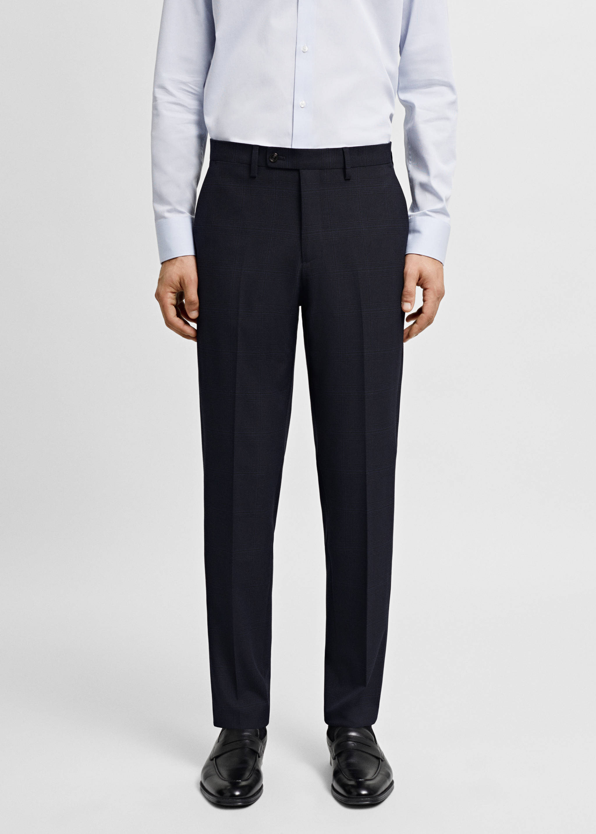 Stretch fabric super slim-fit suit trousers - Medium plane