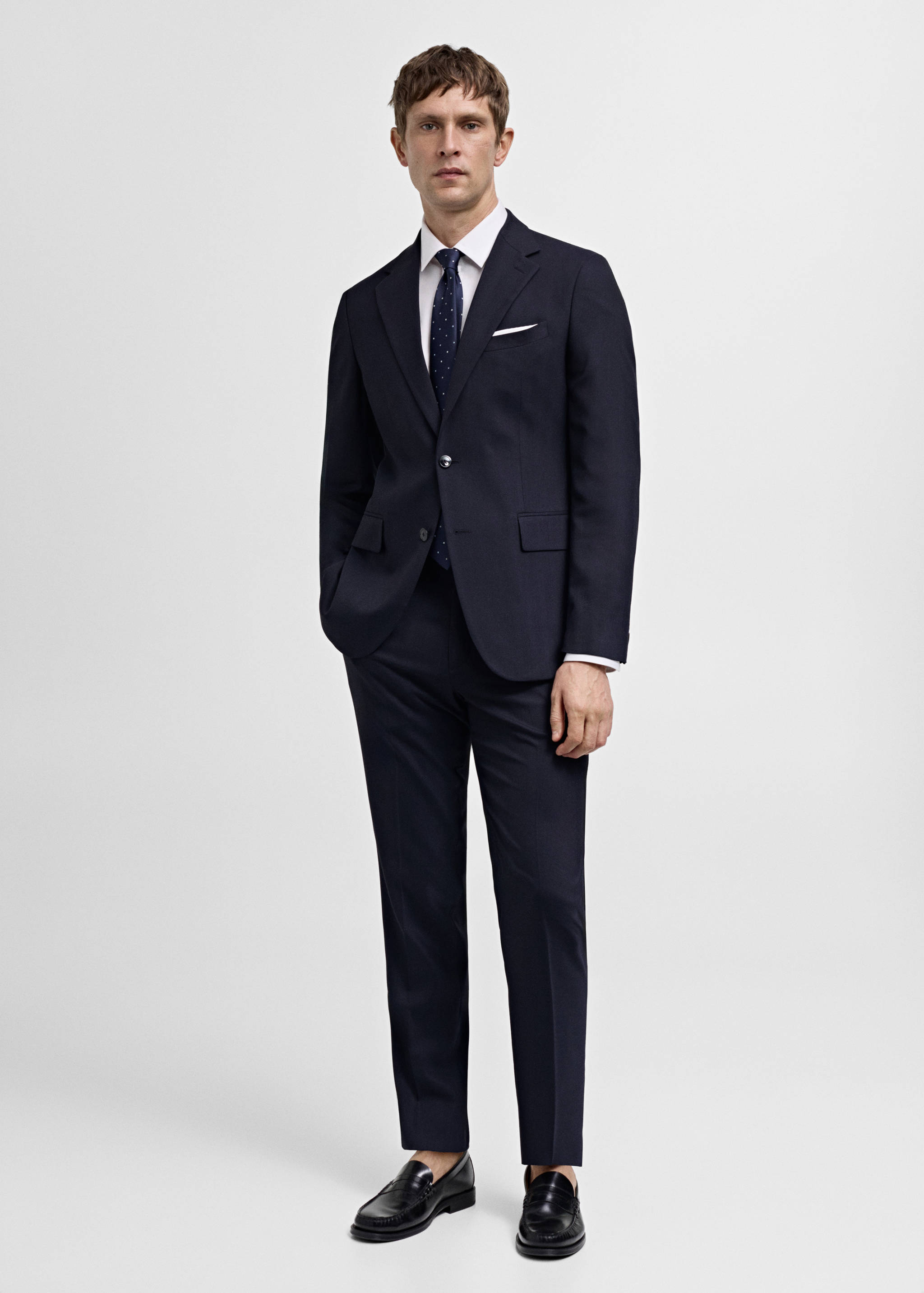 Slim fit cool wool suit trousers - General plane