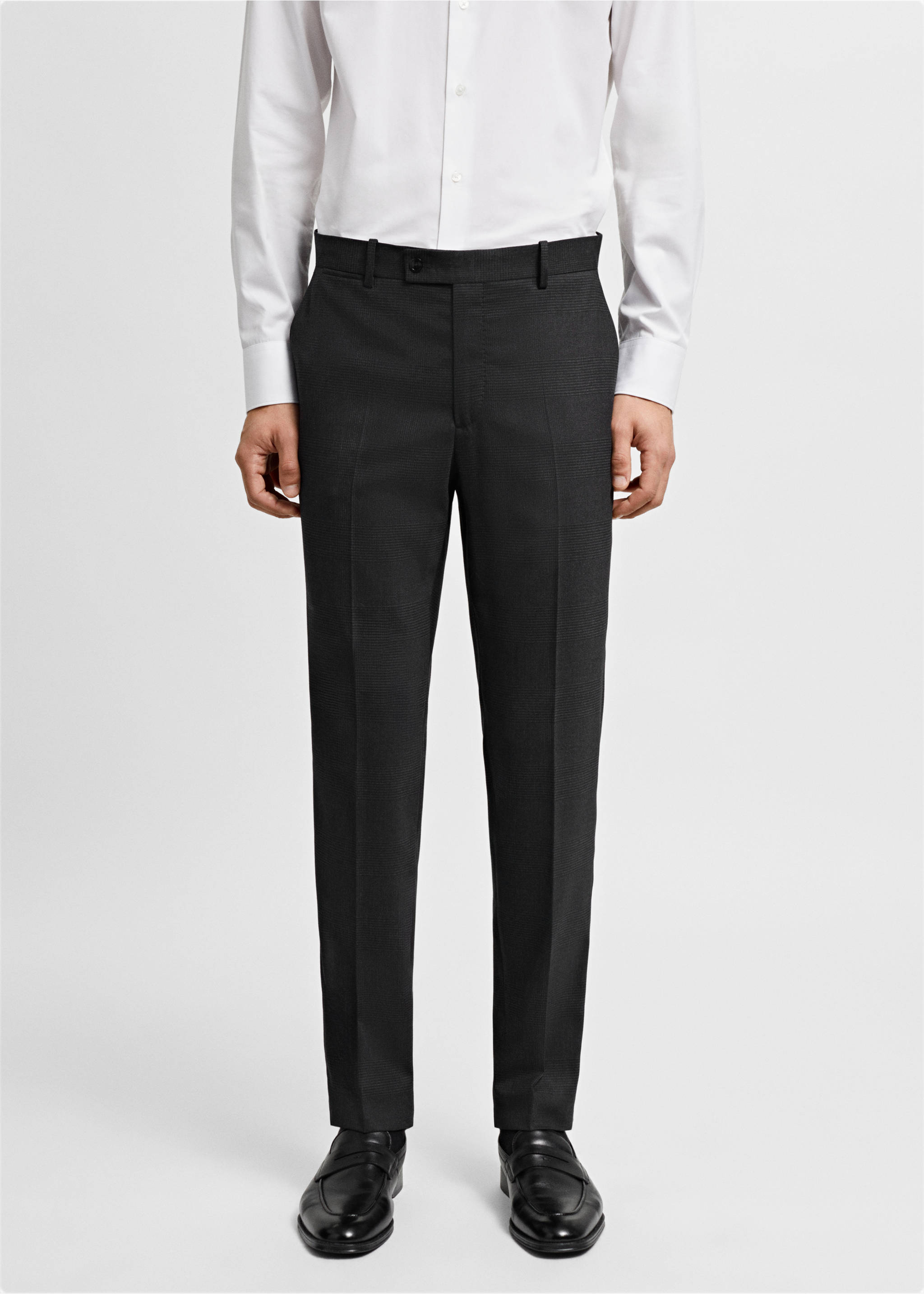 Slim fit cool wool suit trousers - Medium plane, Grey. Ref: 67000656-00.