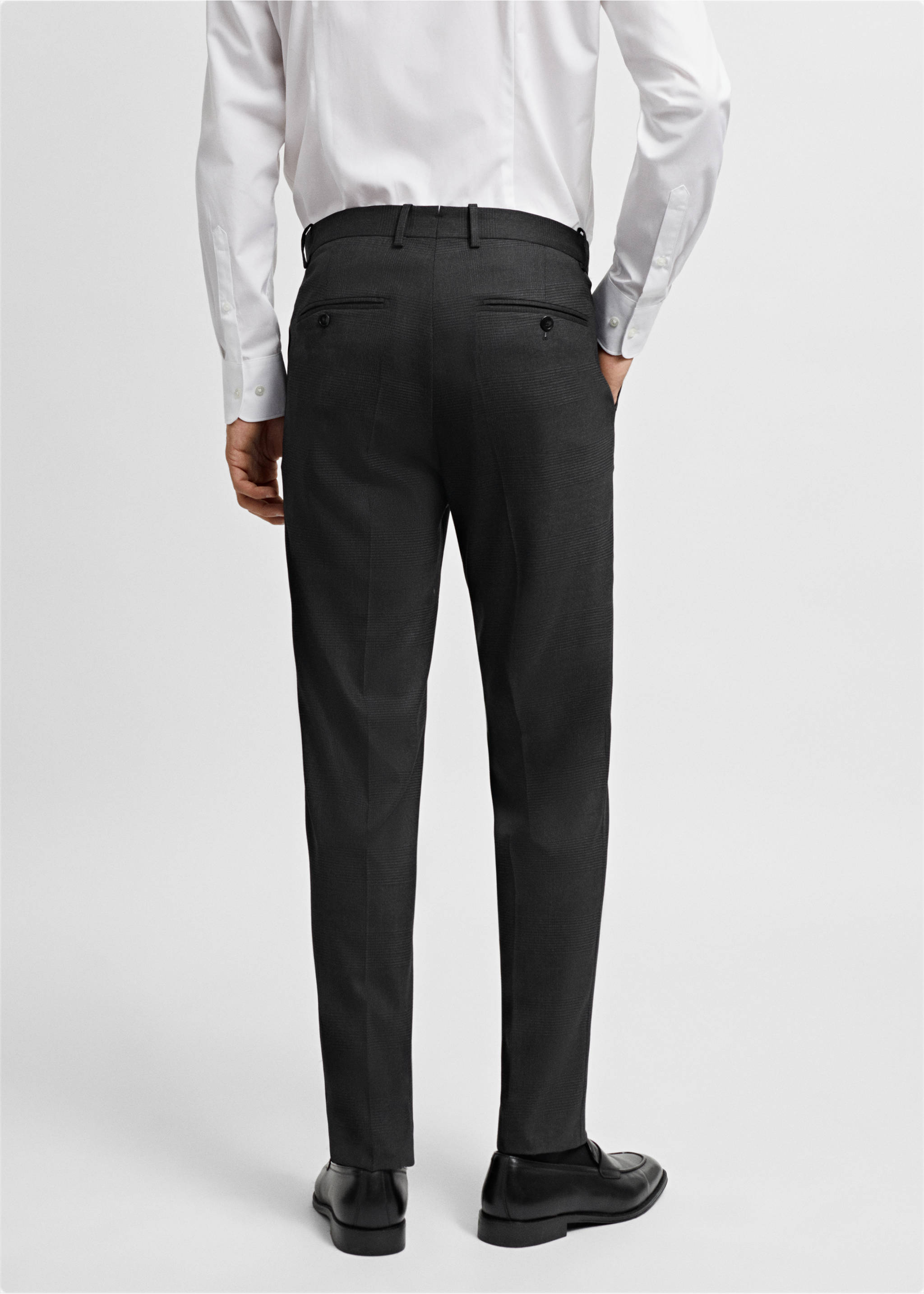 Slim fit cool wool suit trousers - Reverse of the article, Grey. Ref: 67000656-00.