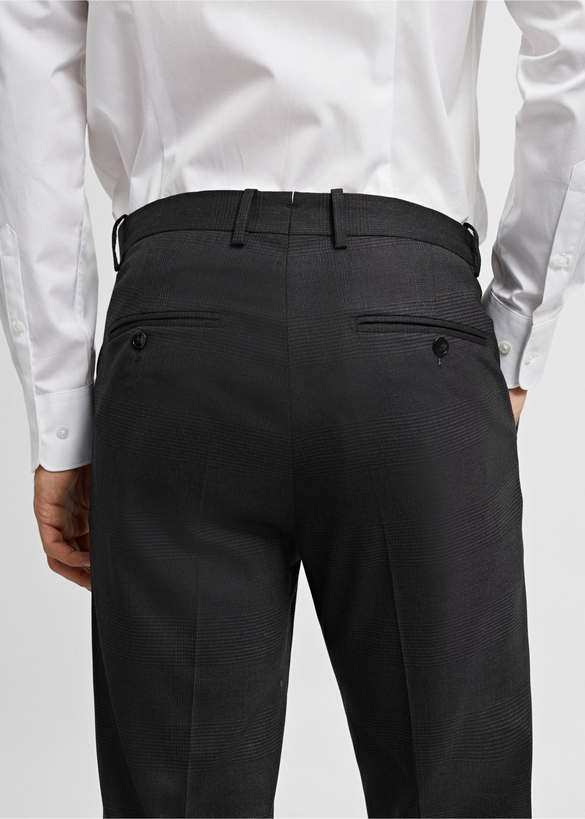 Slim fit cool wool suit trousers - Details of the article 4, Grey. Ref: 67000656-00.