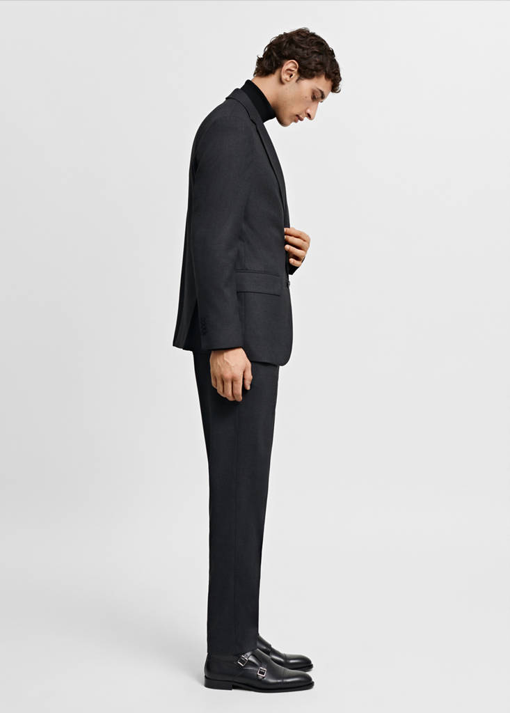 Slim fit cool wool suit trousers — Grey