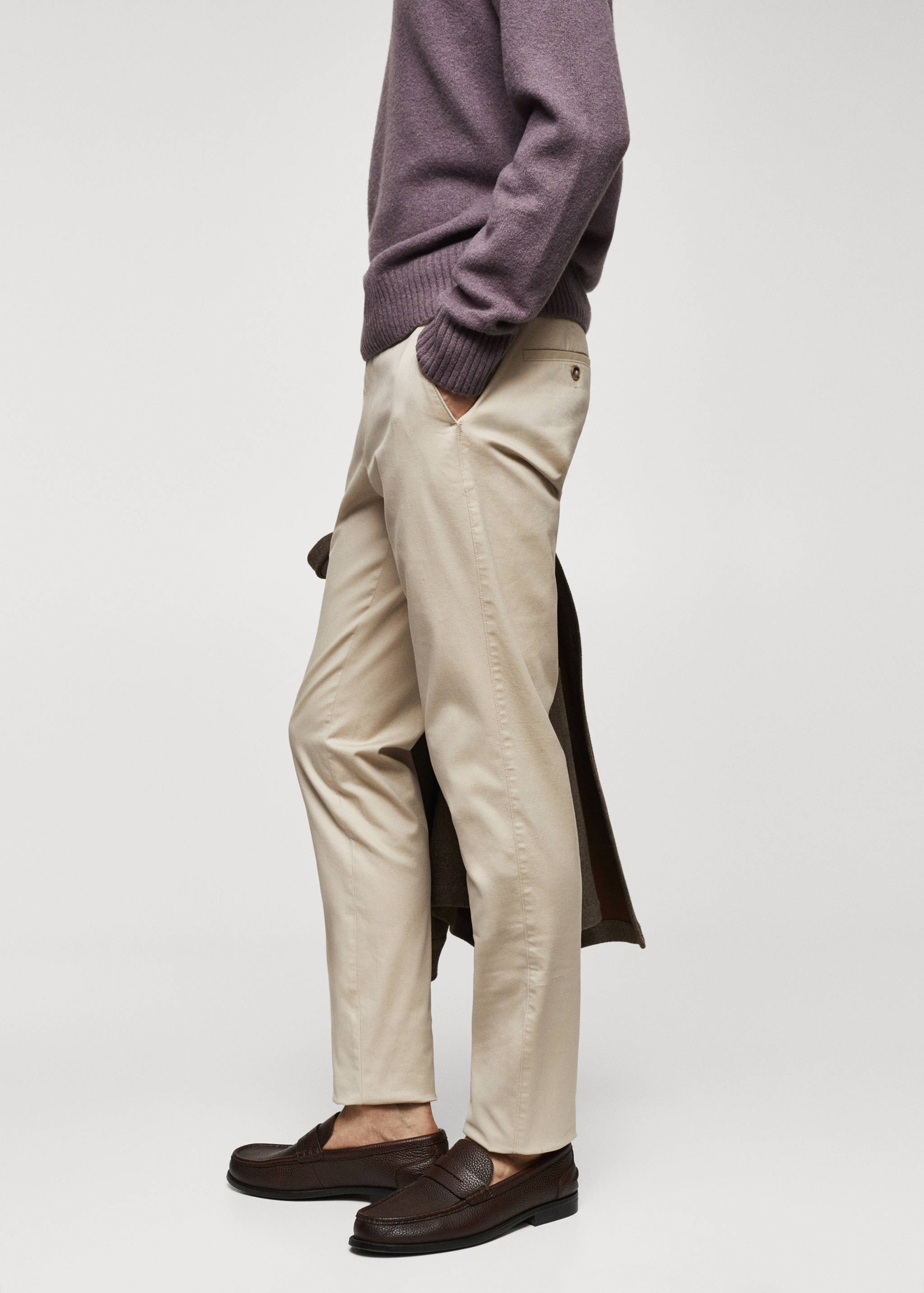 Slim fit serge chino trousers - Details of the article 2