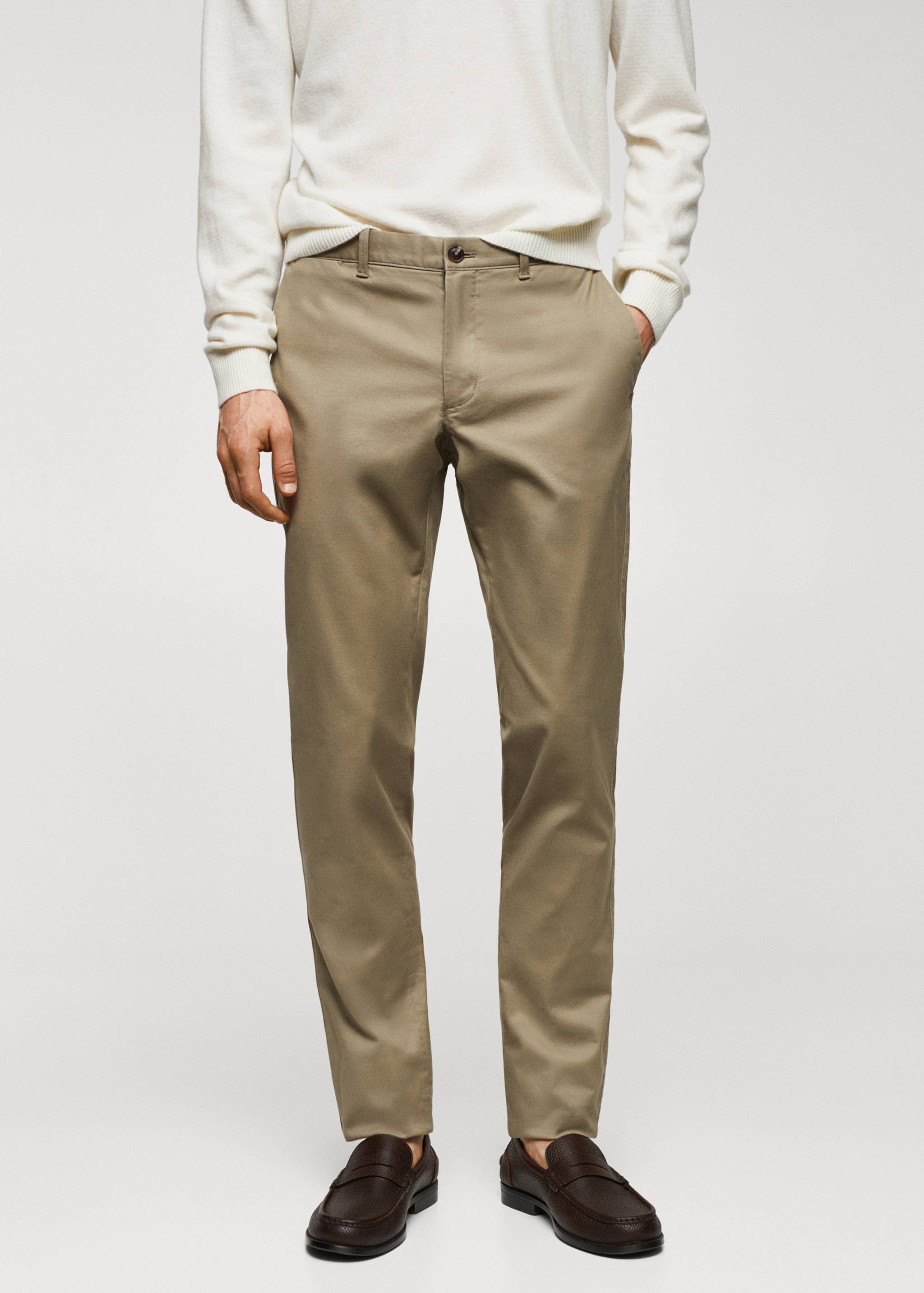 Slim fit serge chino trousers - Medium plane