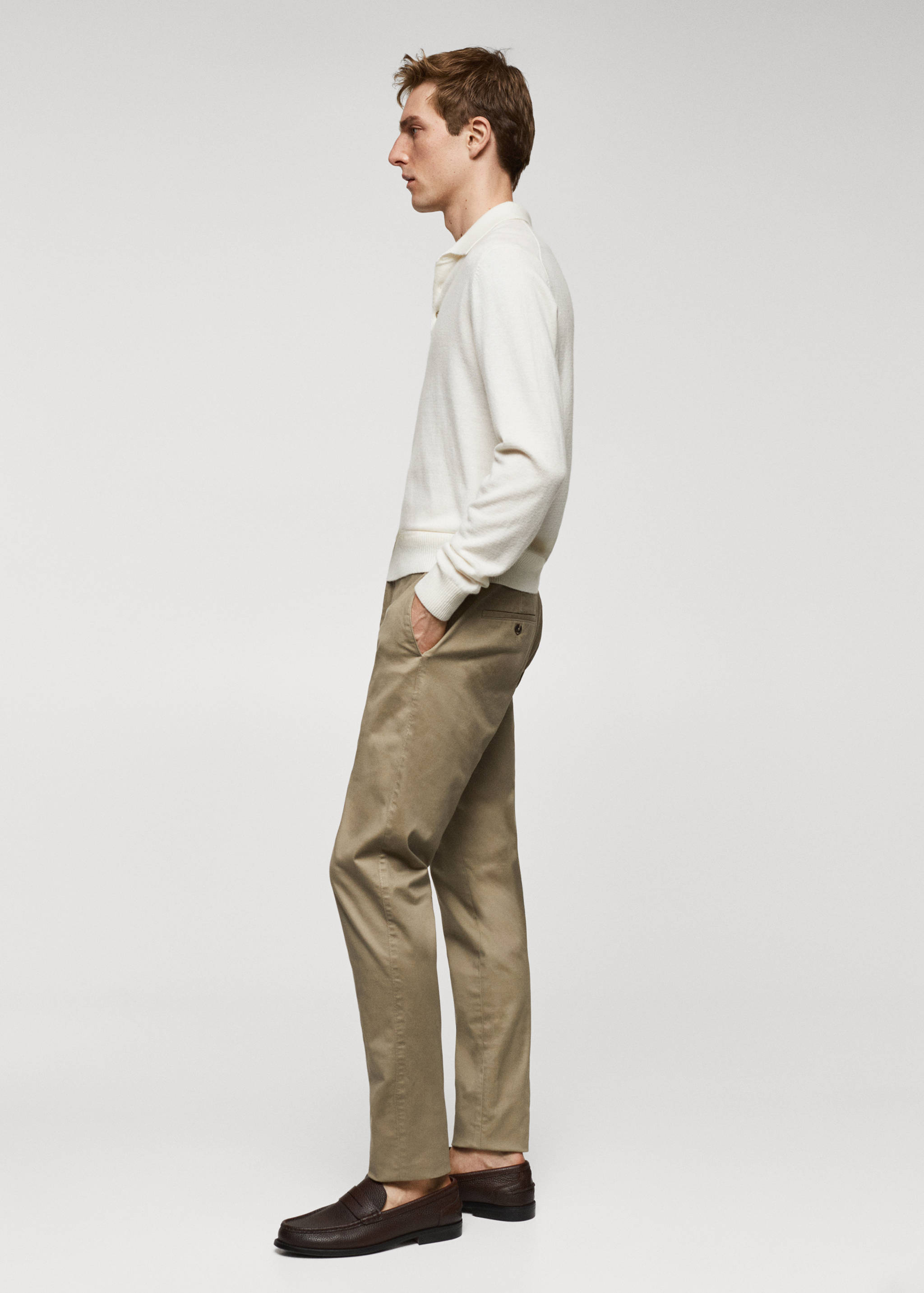 Slim fit serge chino trousers - Details of the article 2