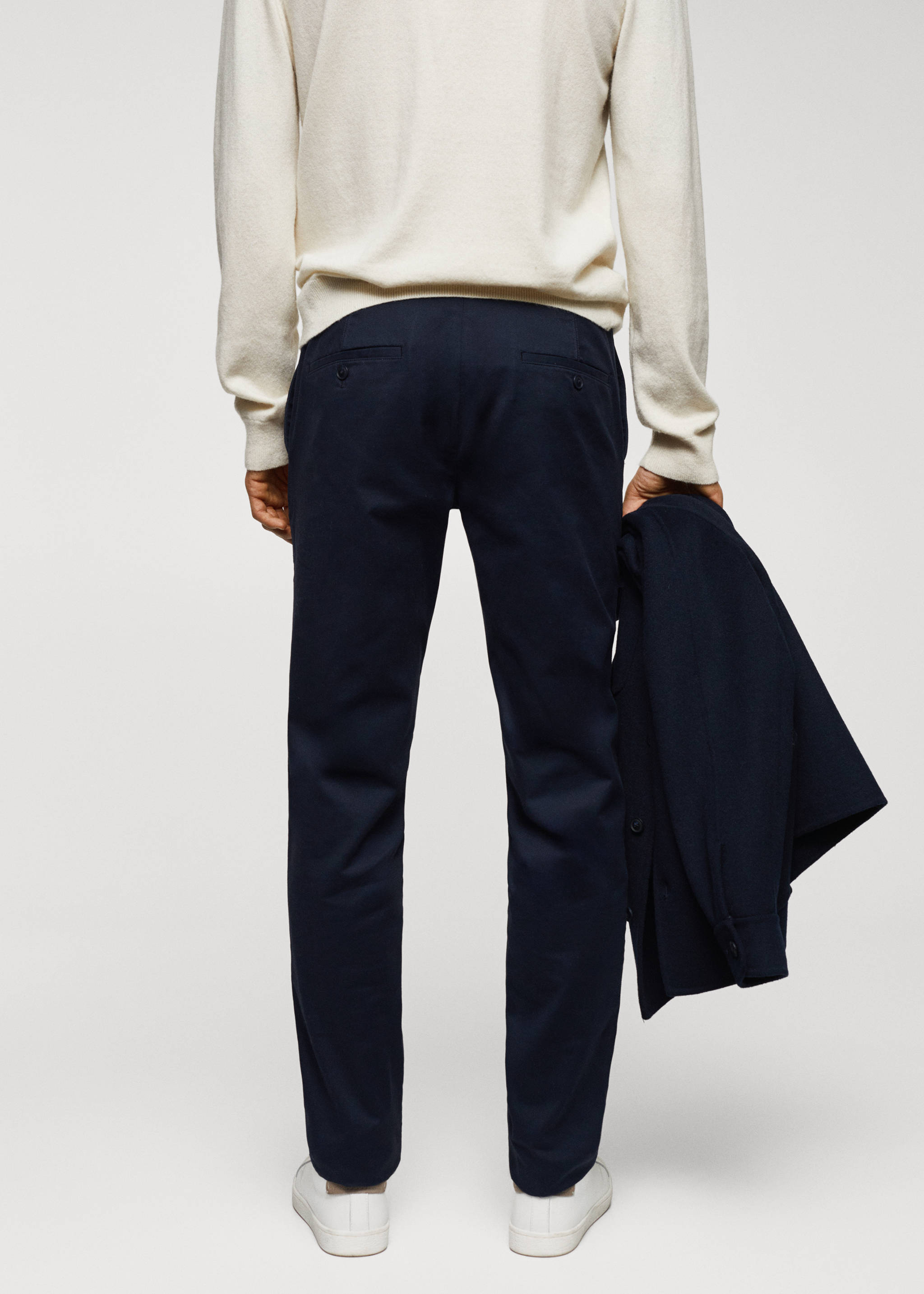 Slim fit serge chino trousers - Reverse of the article