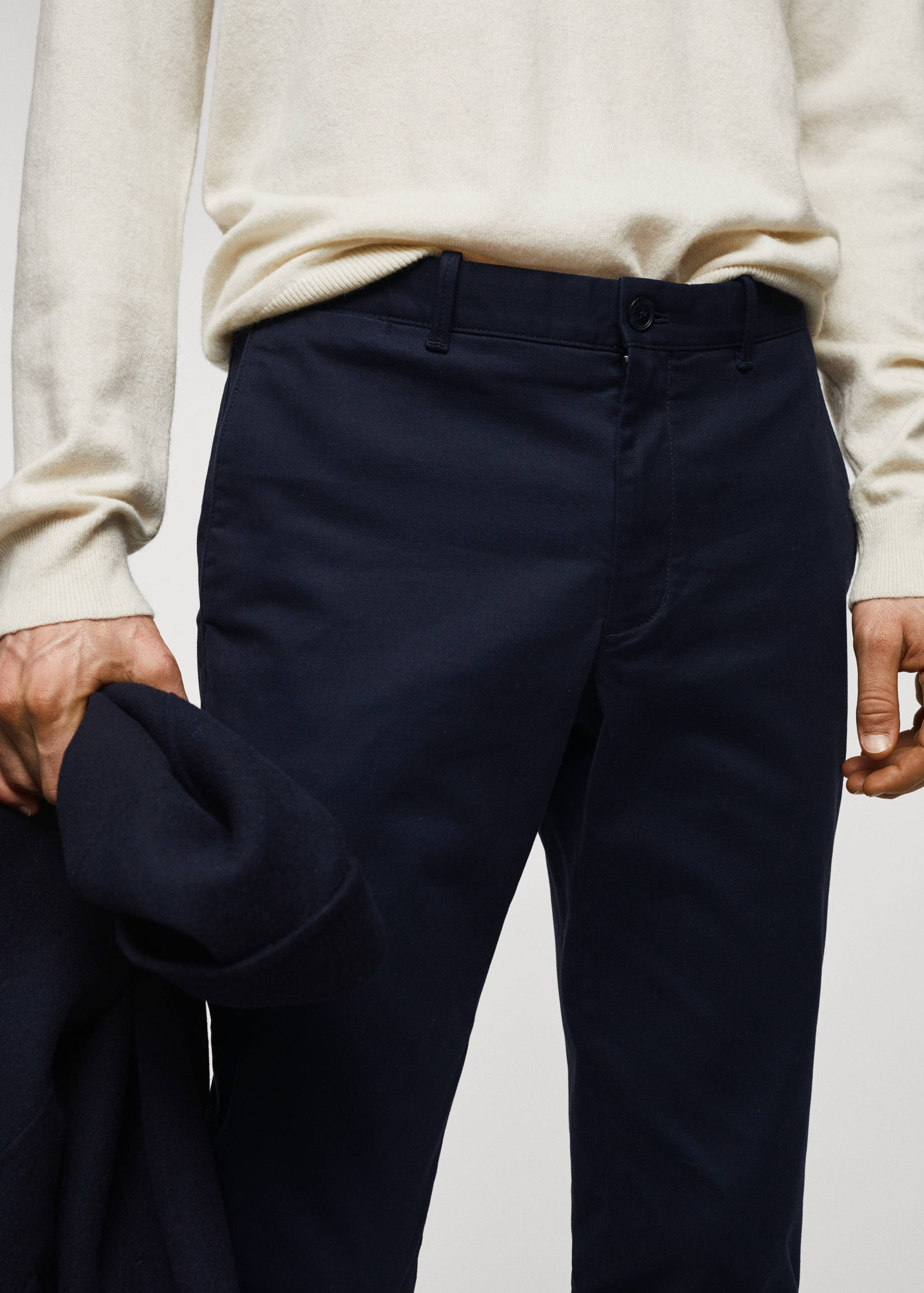 Slim fit serge chino trousers - Details of the article 1