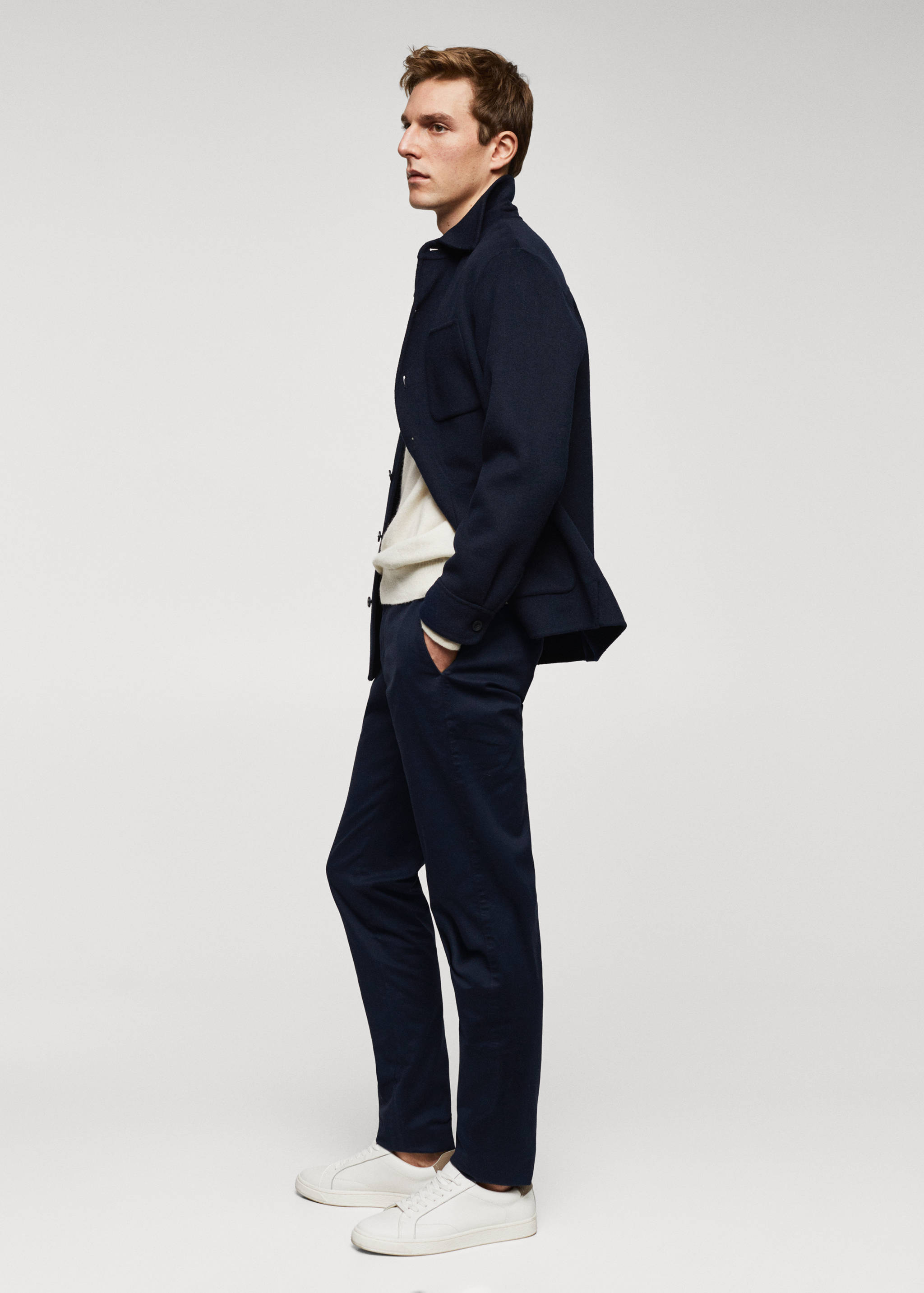 Slim fit serge chino trousers - Details of the article 2