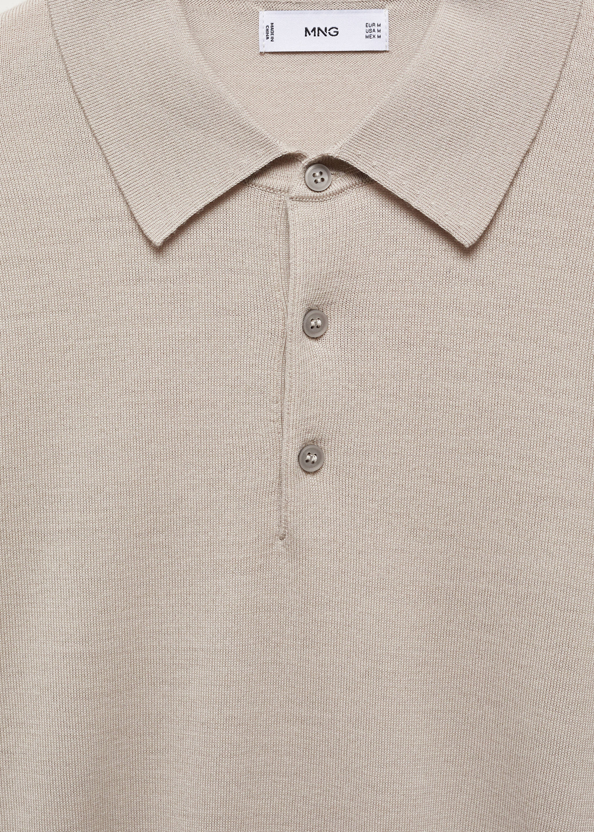100% merino wool long-sleeved polo shirt - Details of the article 8