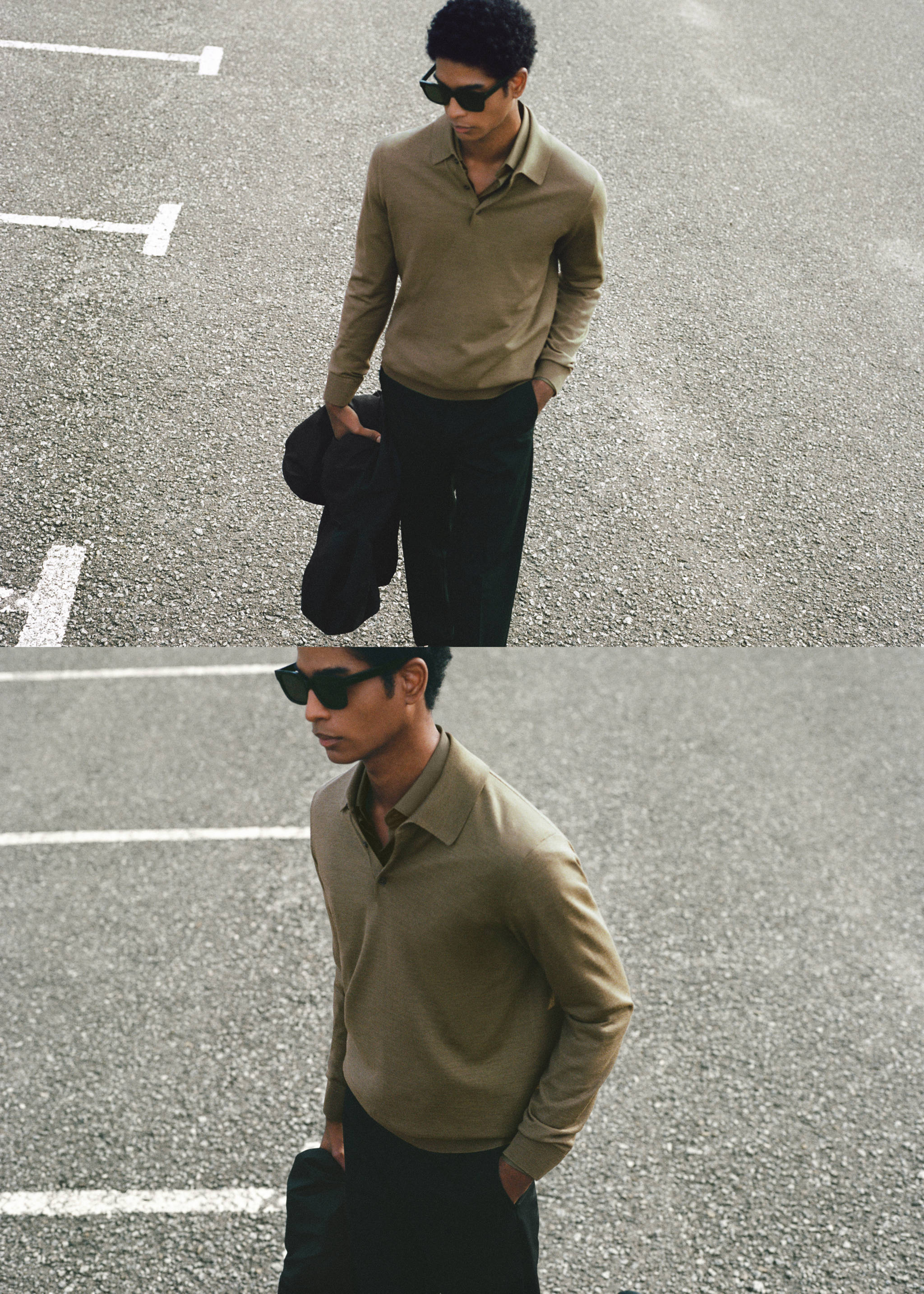 100% merino wool long-sleeved polo shirt - Details of the article 6