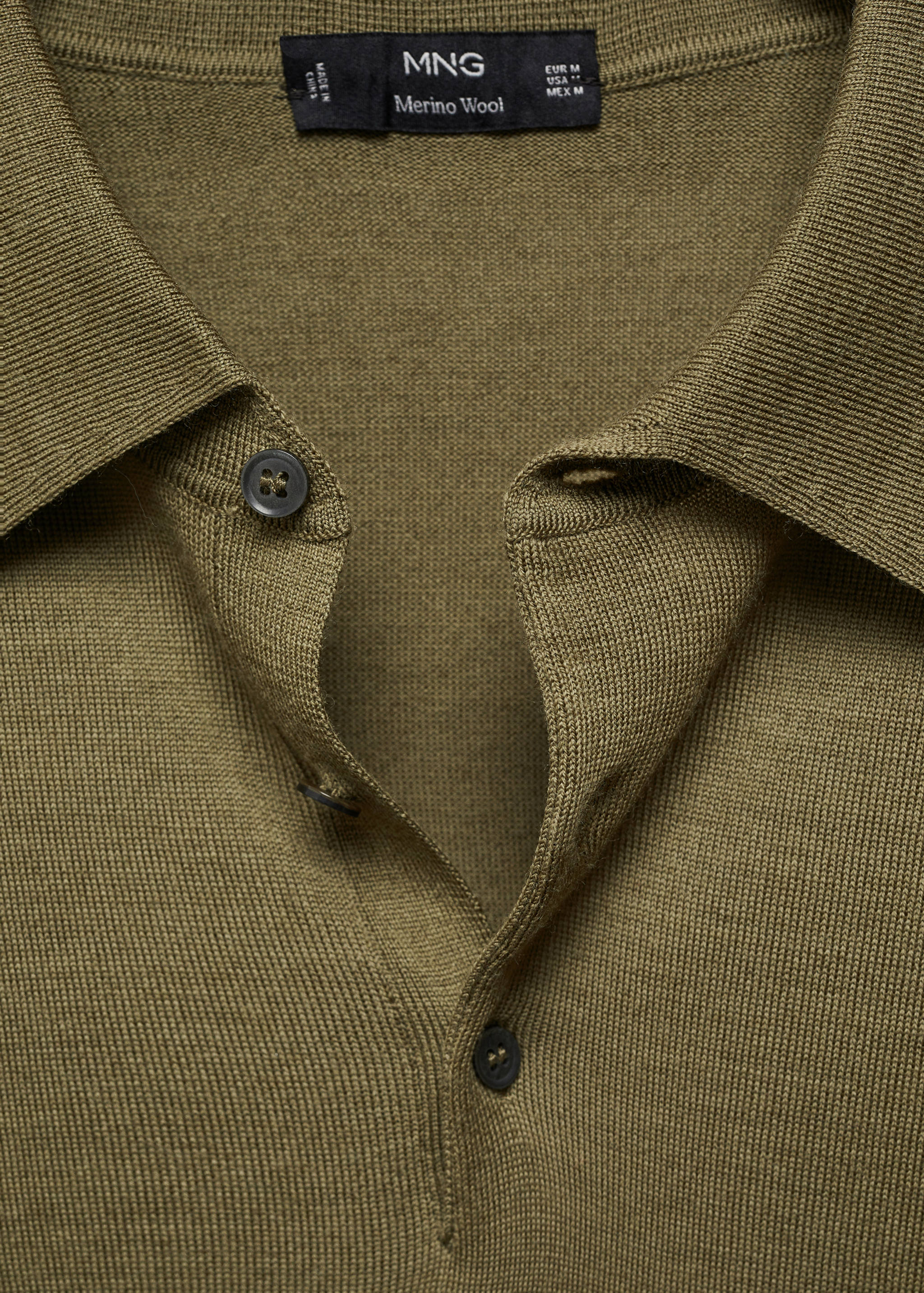100% merino wool long-sleeved polo shirt - Details of the article 8