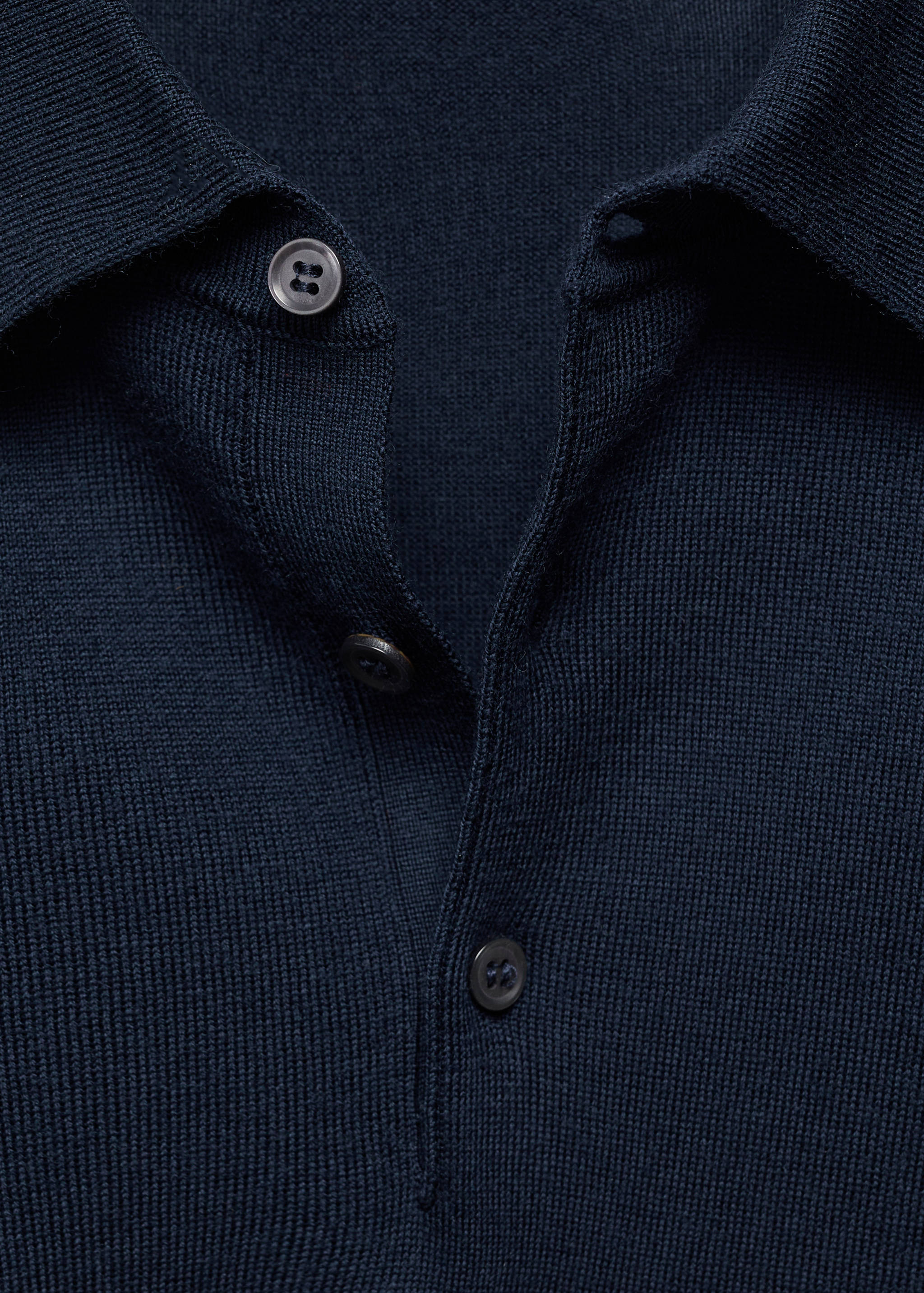 100% merino wool long-sleeved polo shirt - Details of the article 8