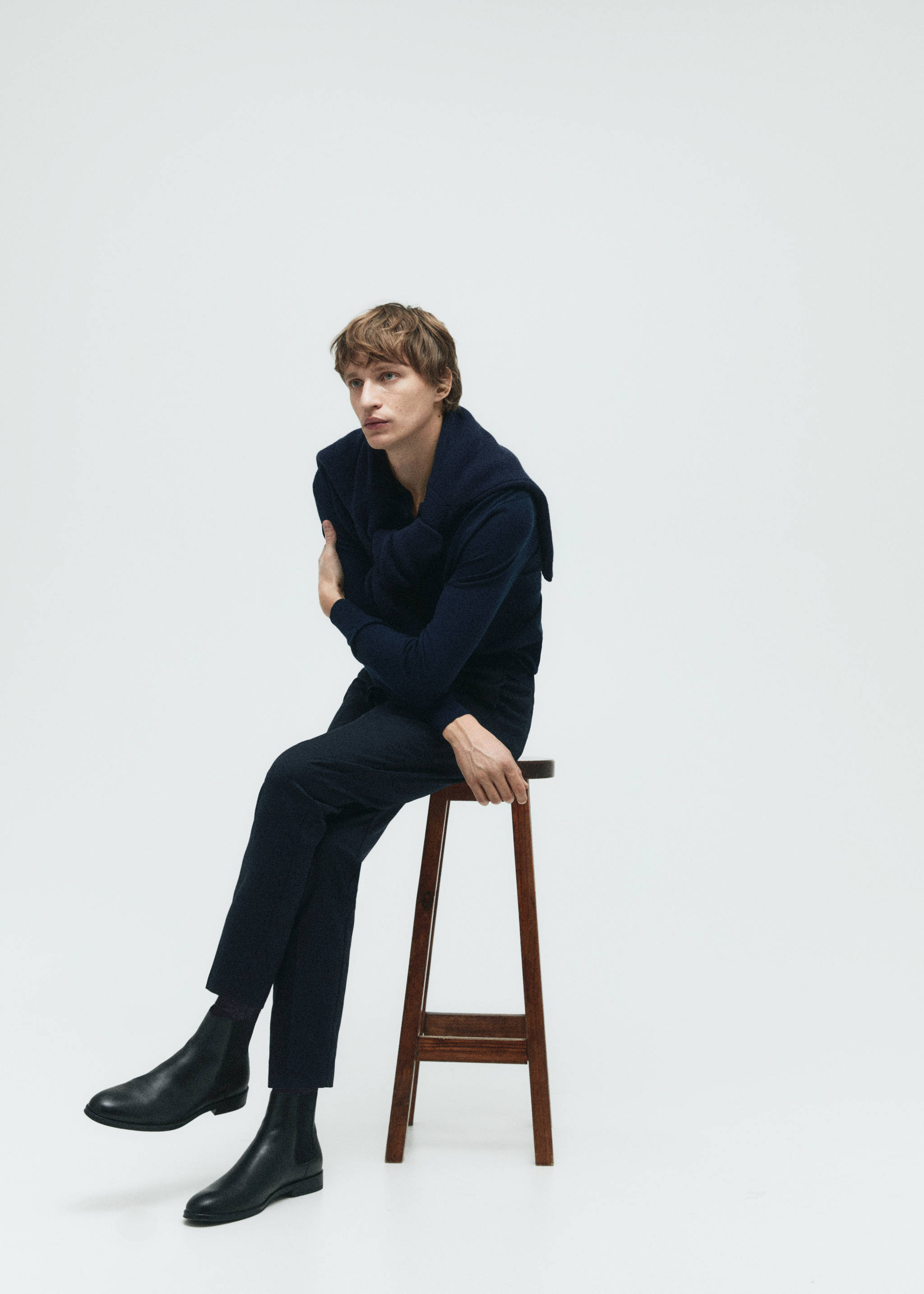 100% merino wool long-sleeved polo shirt - Details of the article 5