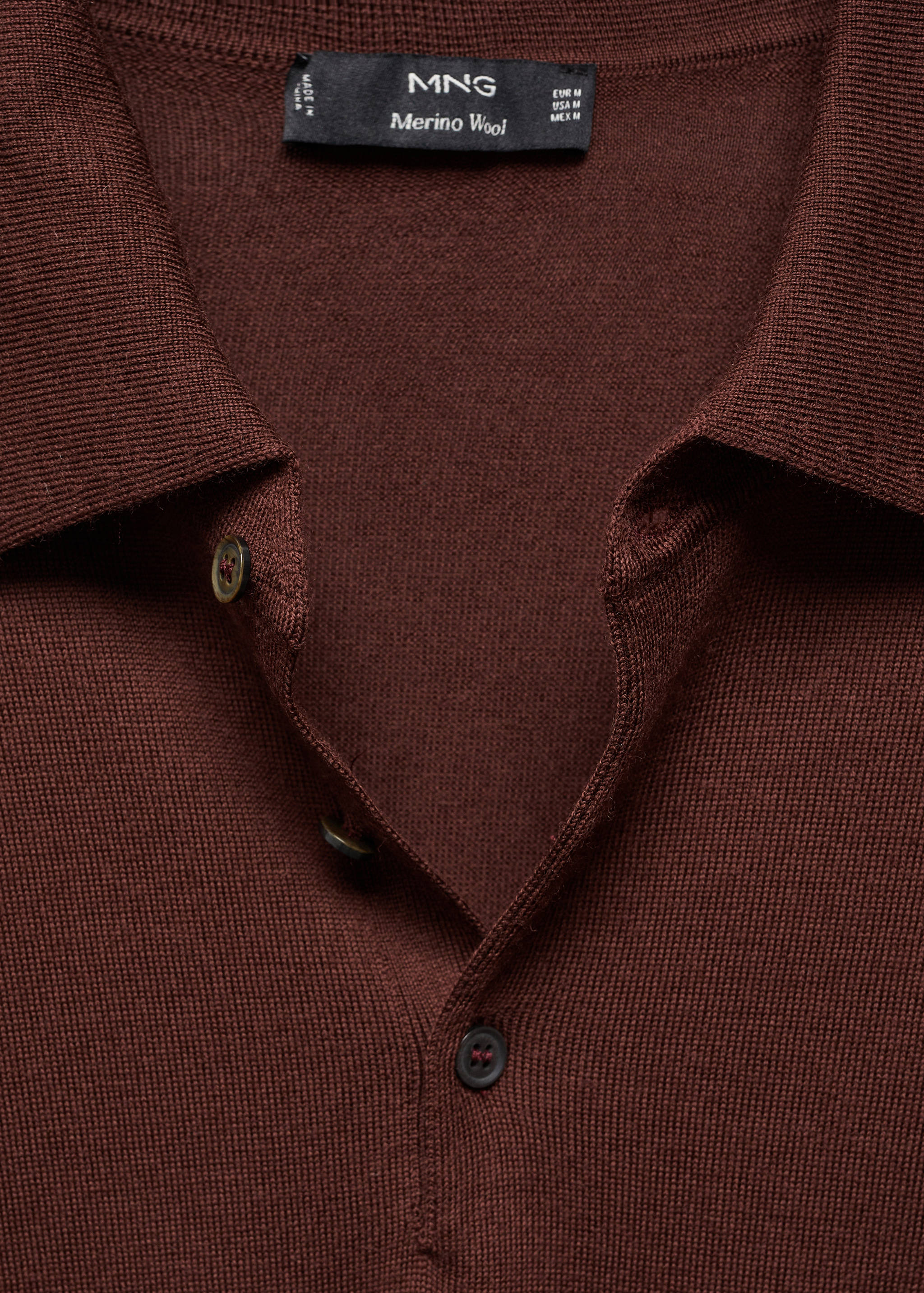 100% merino wool long-sleeved polo shirt - Details of the article 8