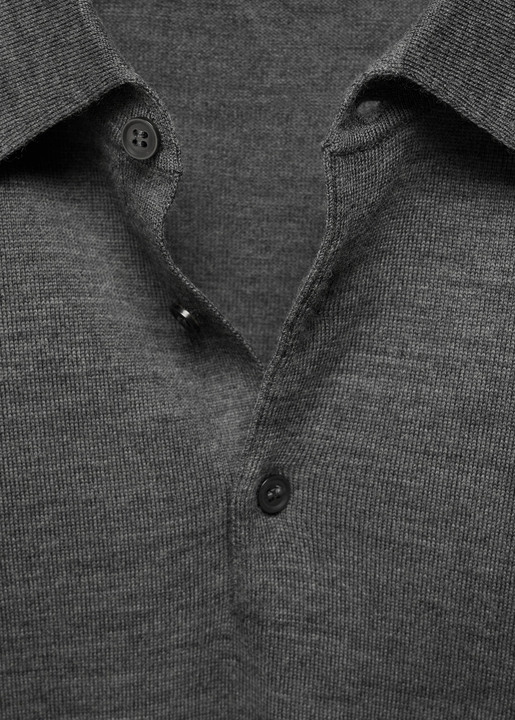 100% merino wool long-sleeved polo shirt - Details of the article 8