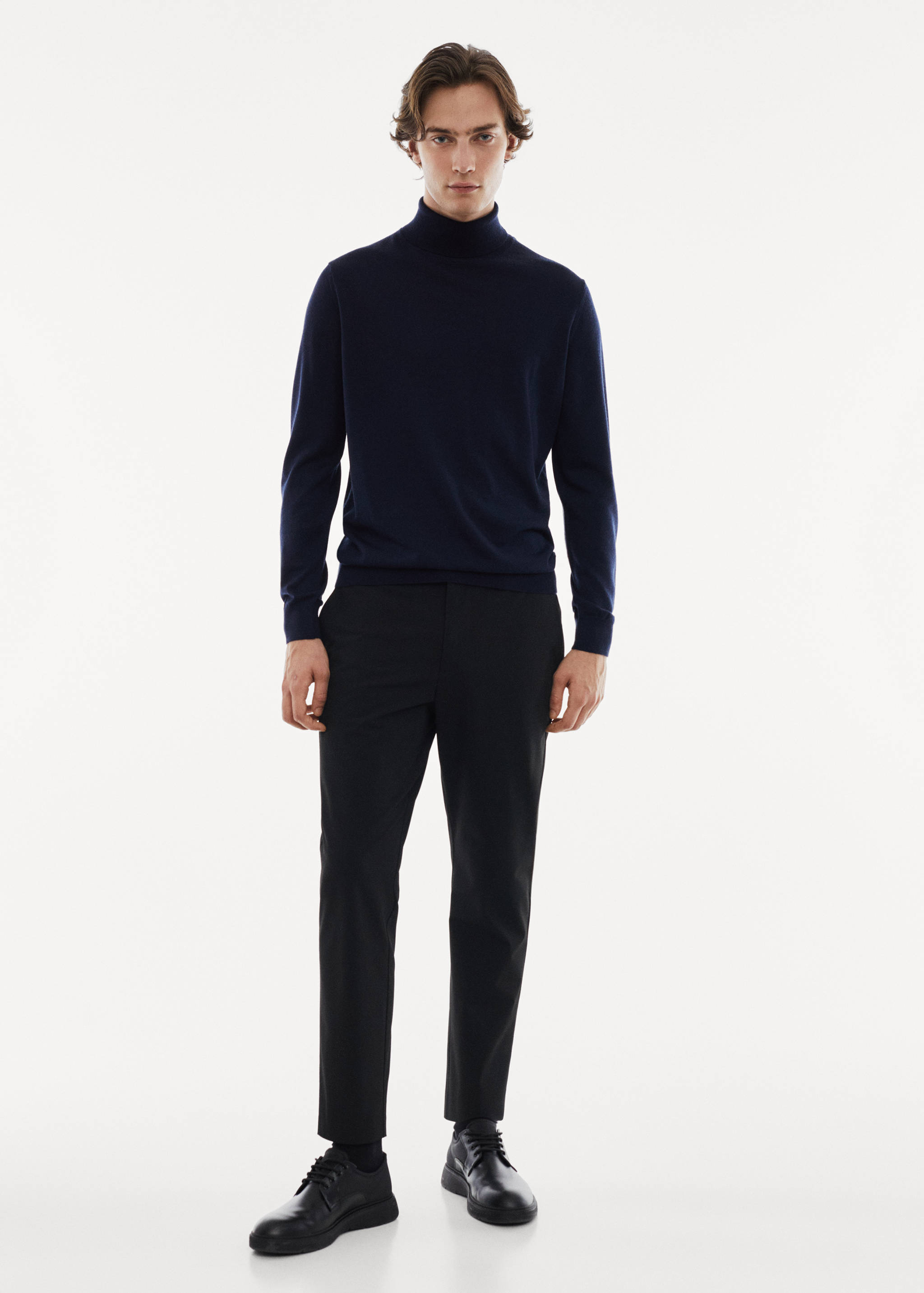 Pull-over 100 % laine mérinos col montant - Plan général