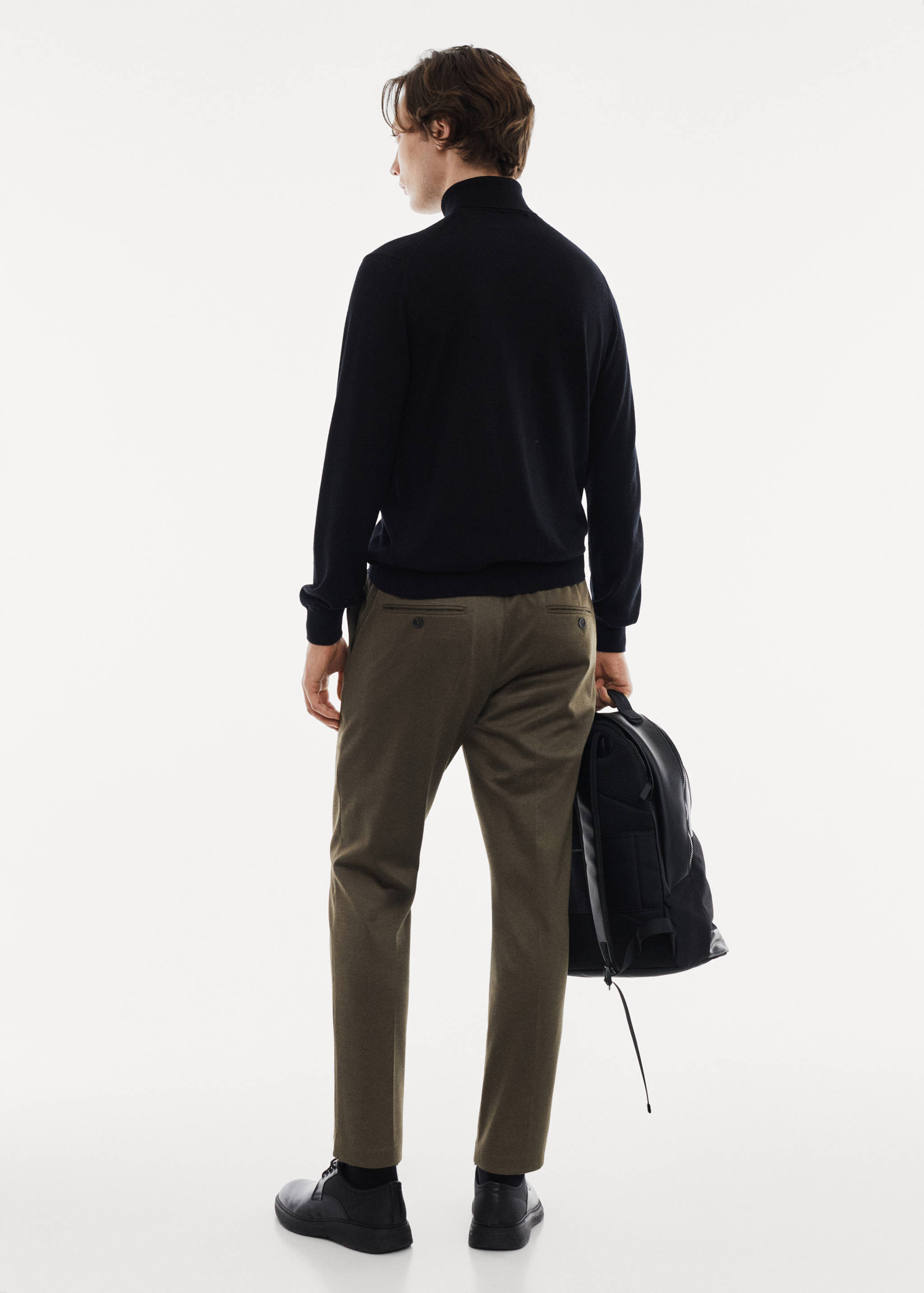 Pull-over 100 % laine mérinos col montant - Verso de l’article