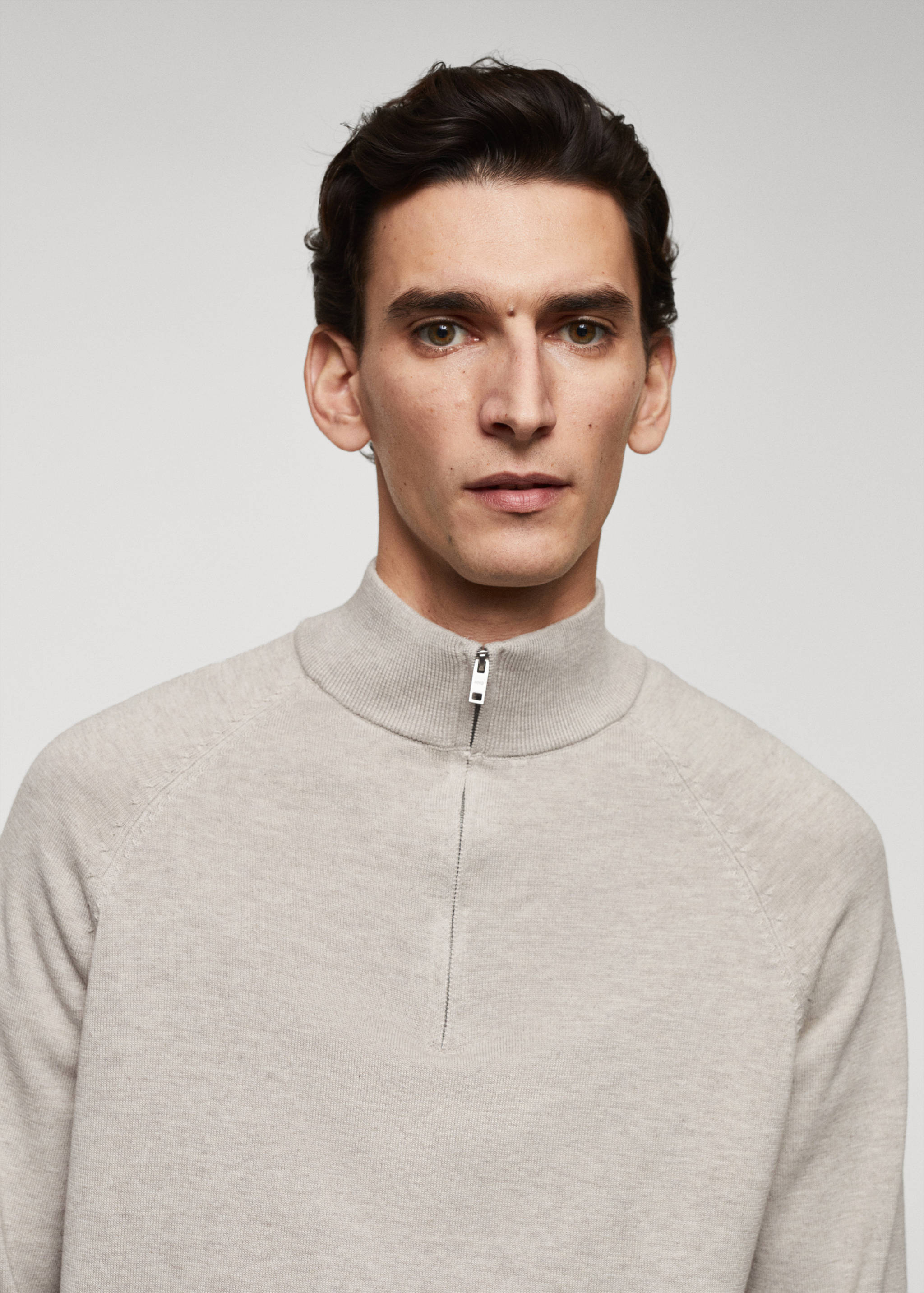 Pull-over coton col zippé - Détail de l'article 1