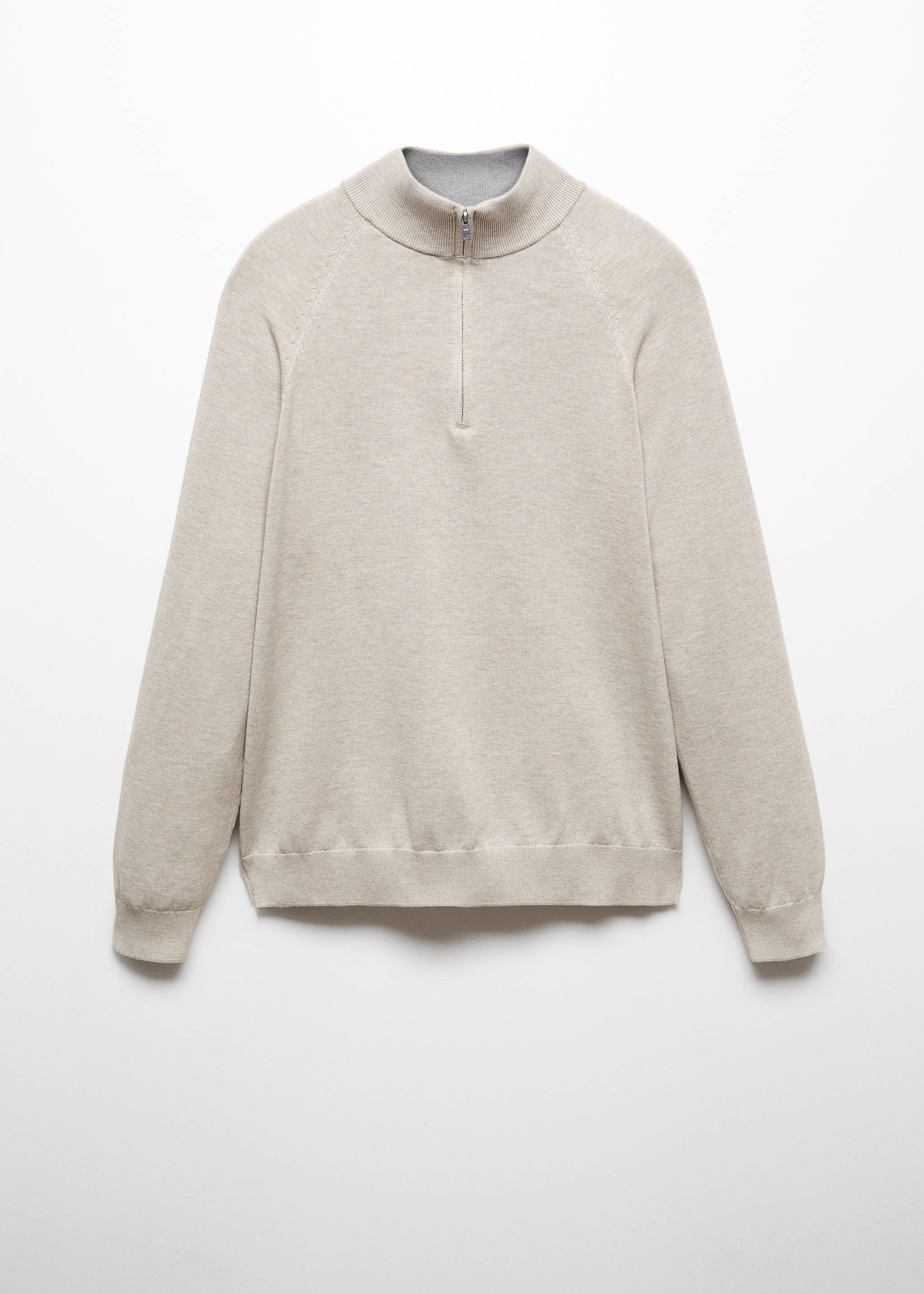 Pull-over coton col zippé - Article sans modèle