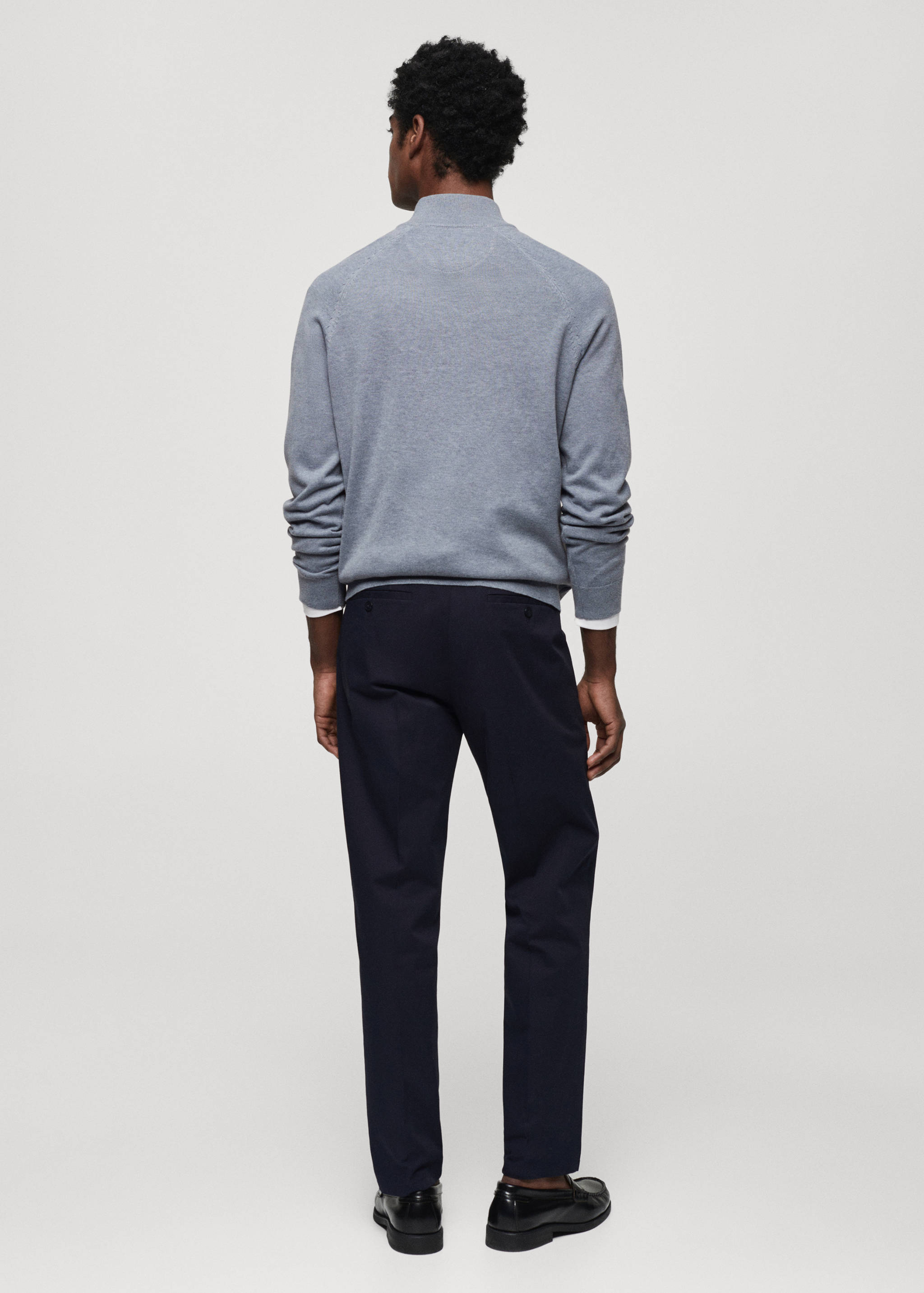 Pull-over coton col zippé - Verso de l’article