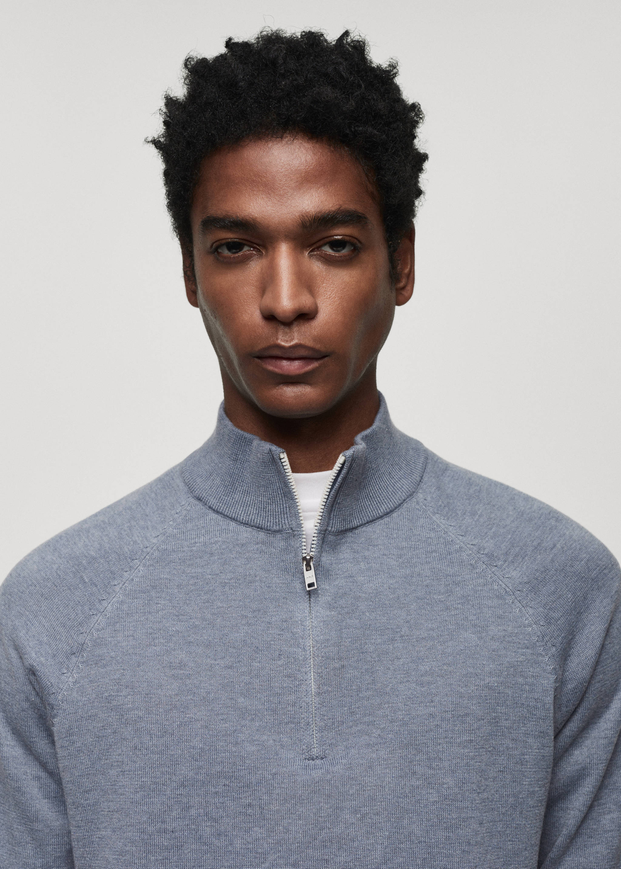 Pull-over coton col zippé - Détail de l'article 1