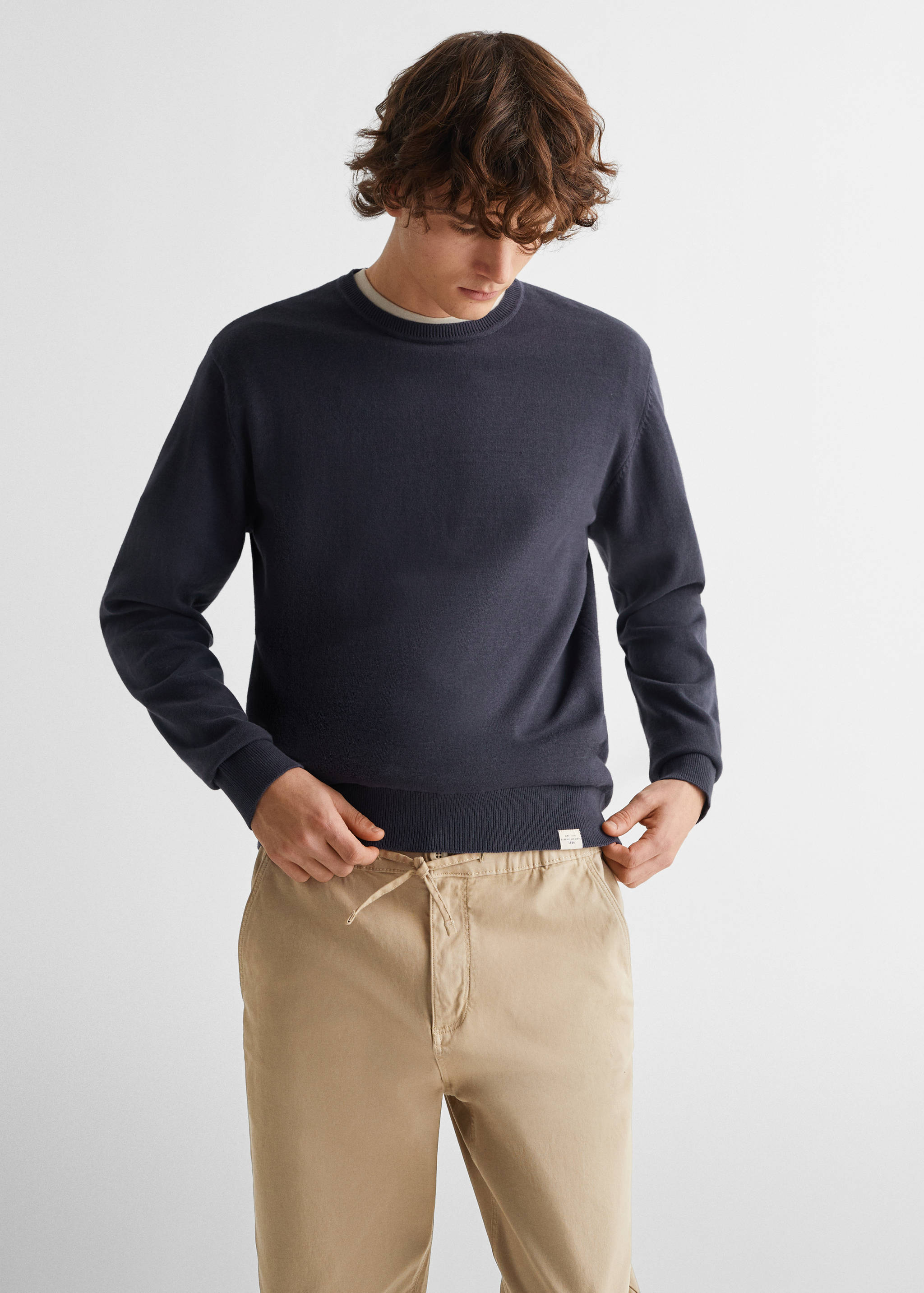 Cotton jogger-style trousers - Medium plane