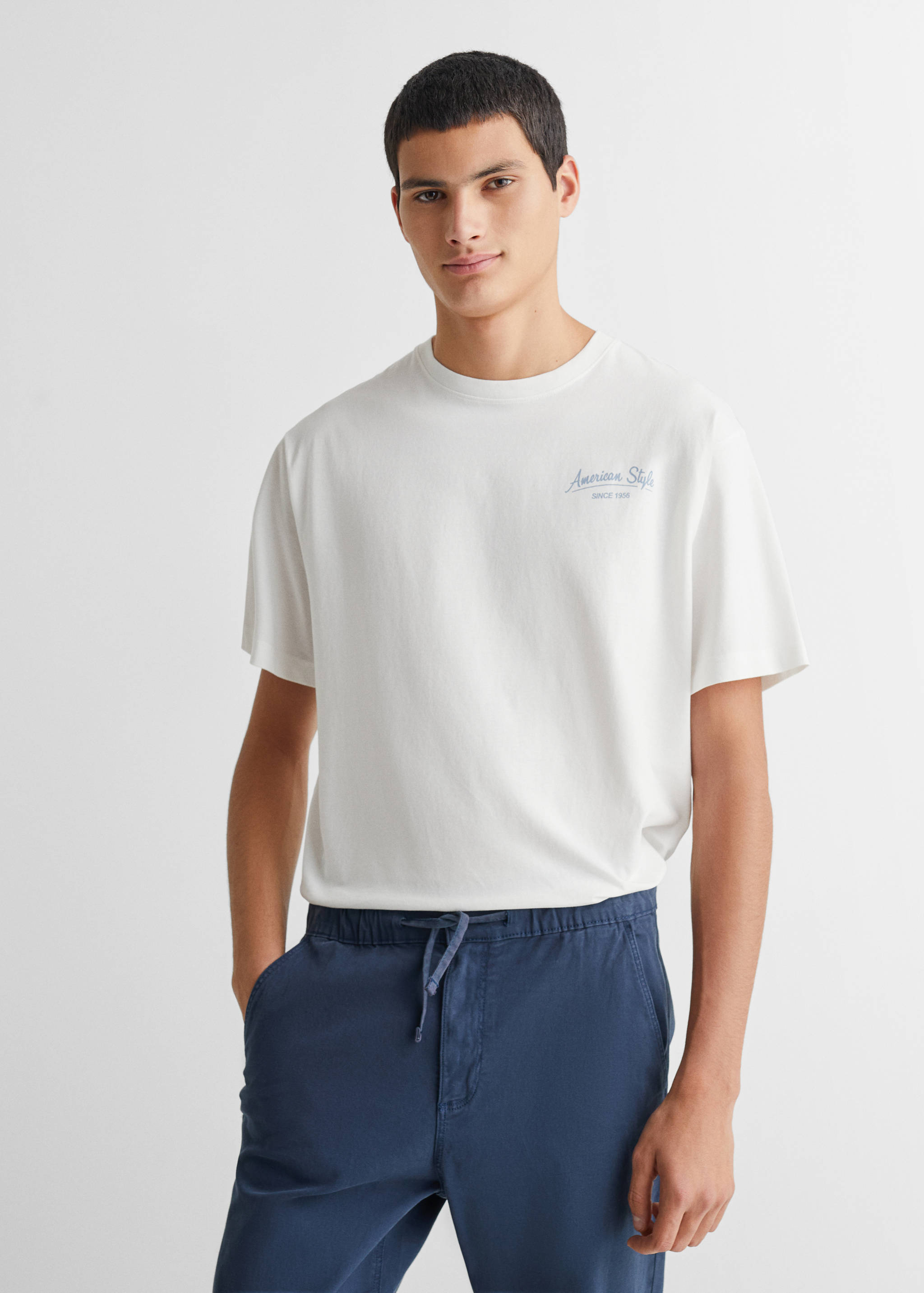 Cotton jogger-style trousers - Medium plane