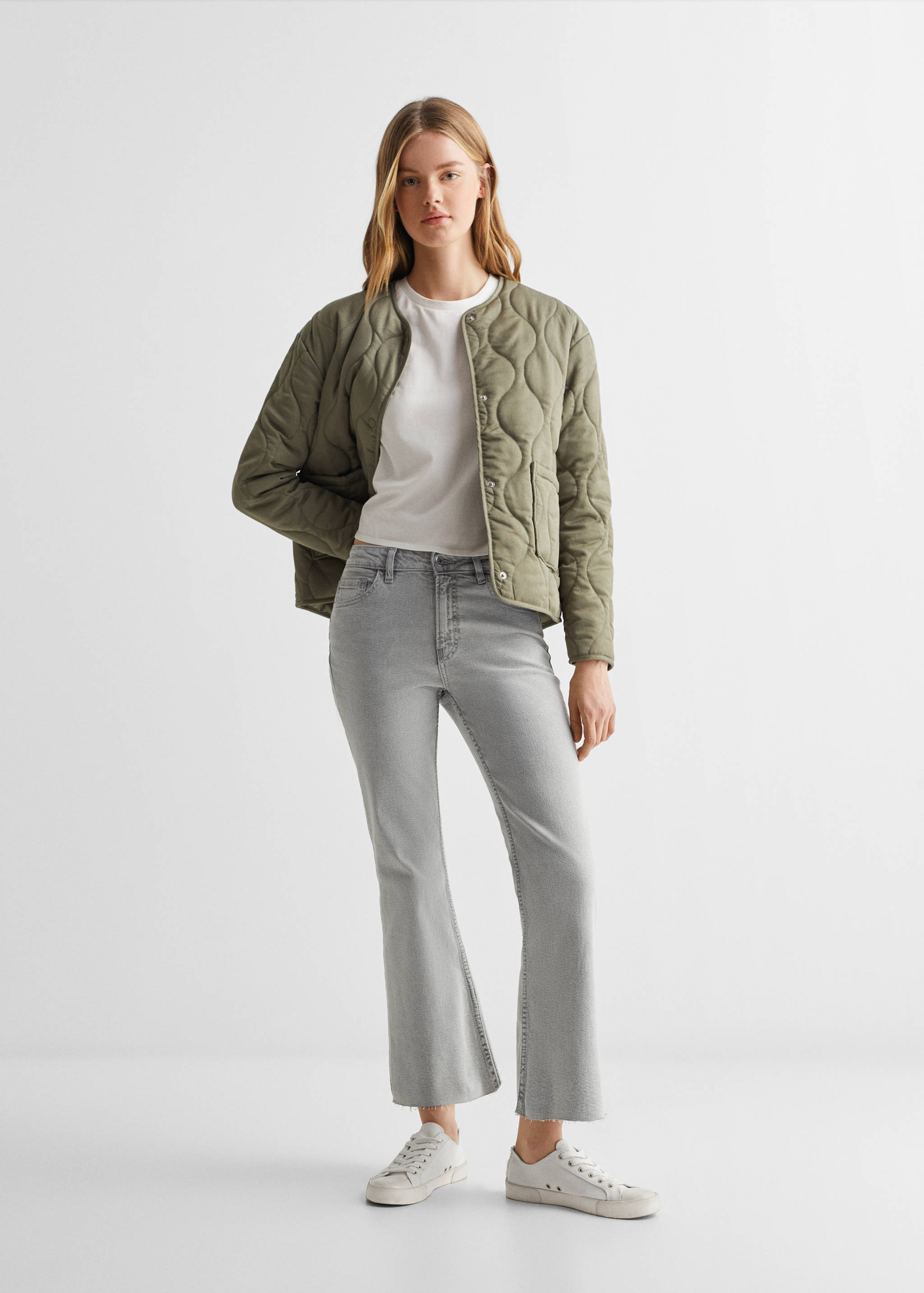 Crop flared jeans - General plane