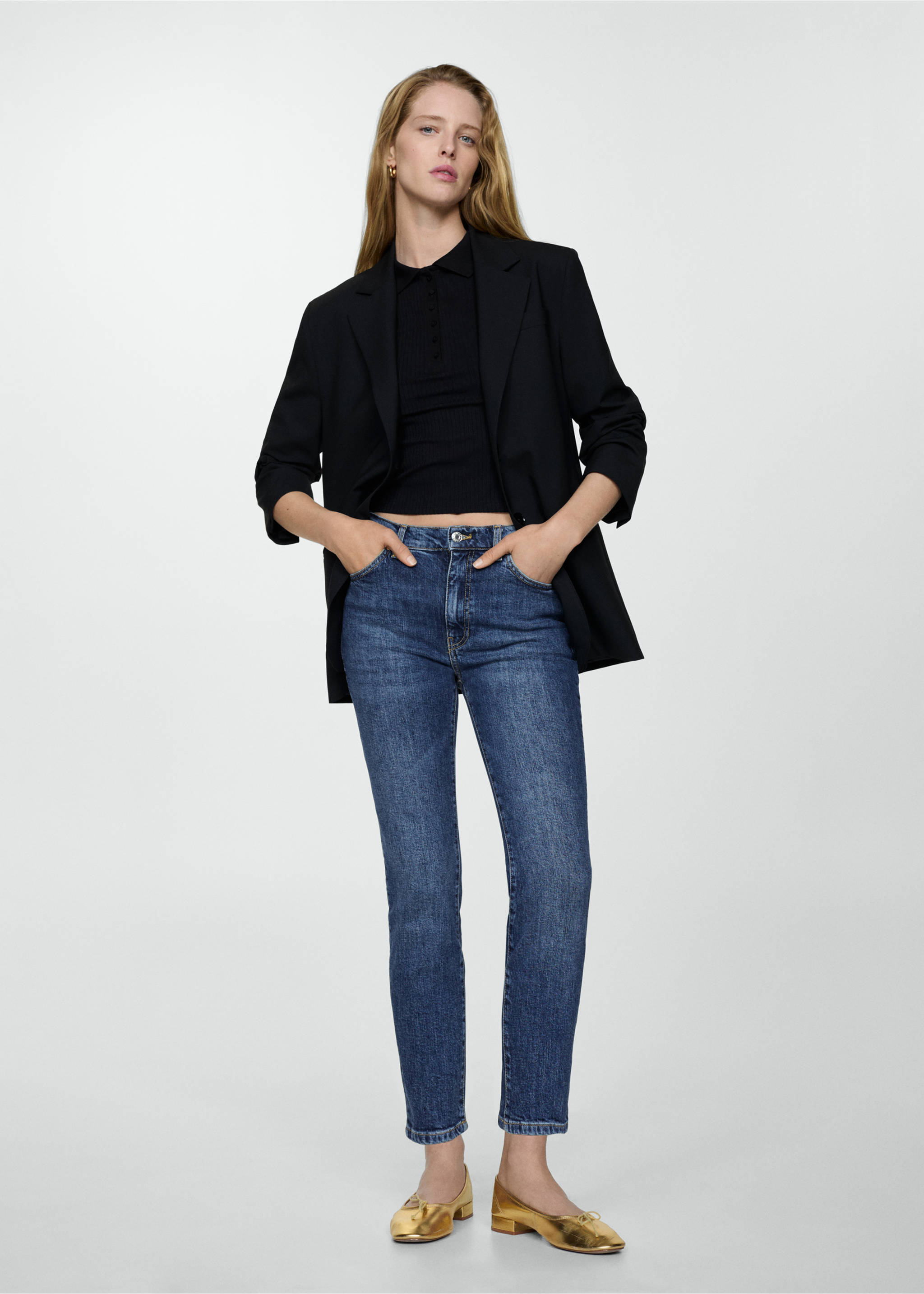 Jeans Claudia slim crop - Plano general, Azul oscuro. Ref: 67000680-00.
