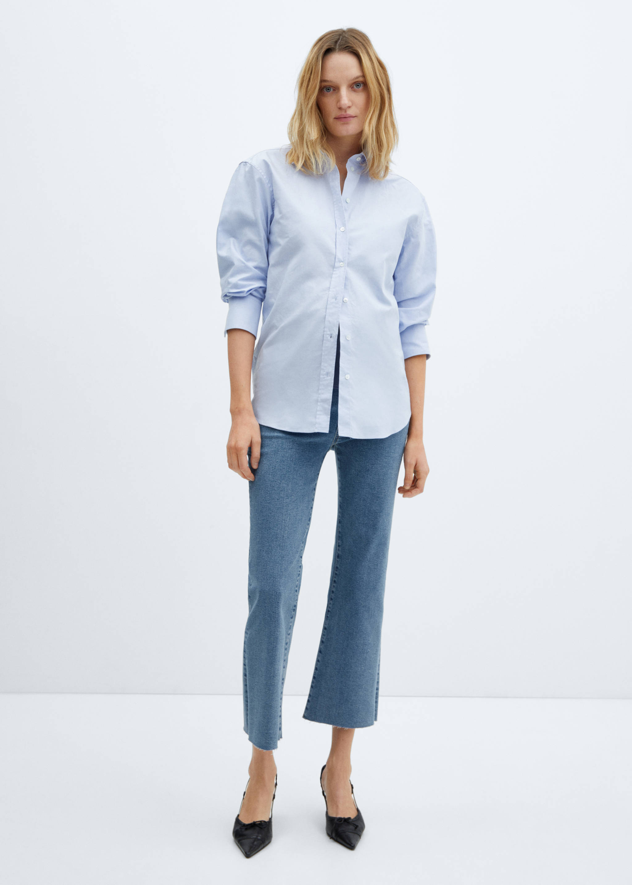 Maternity flared cropped jeans - General plane