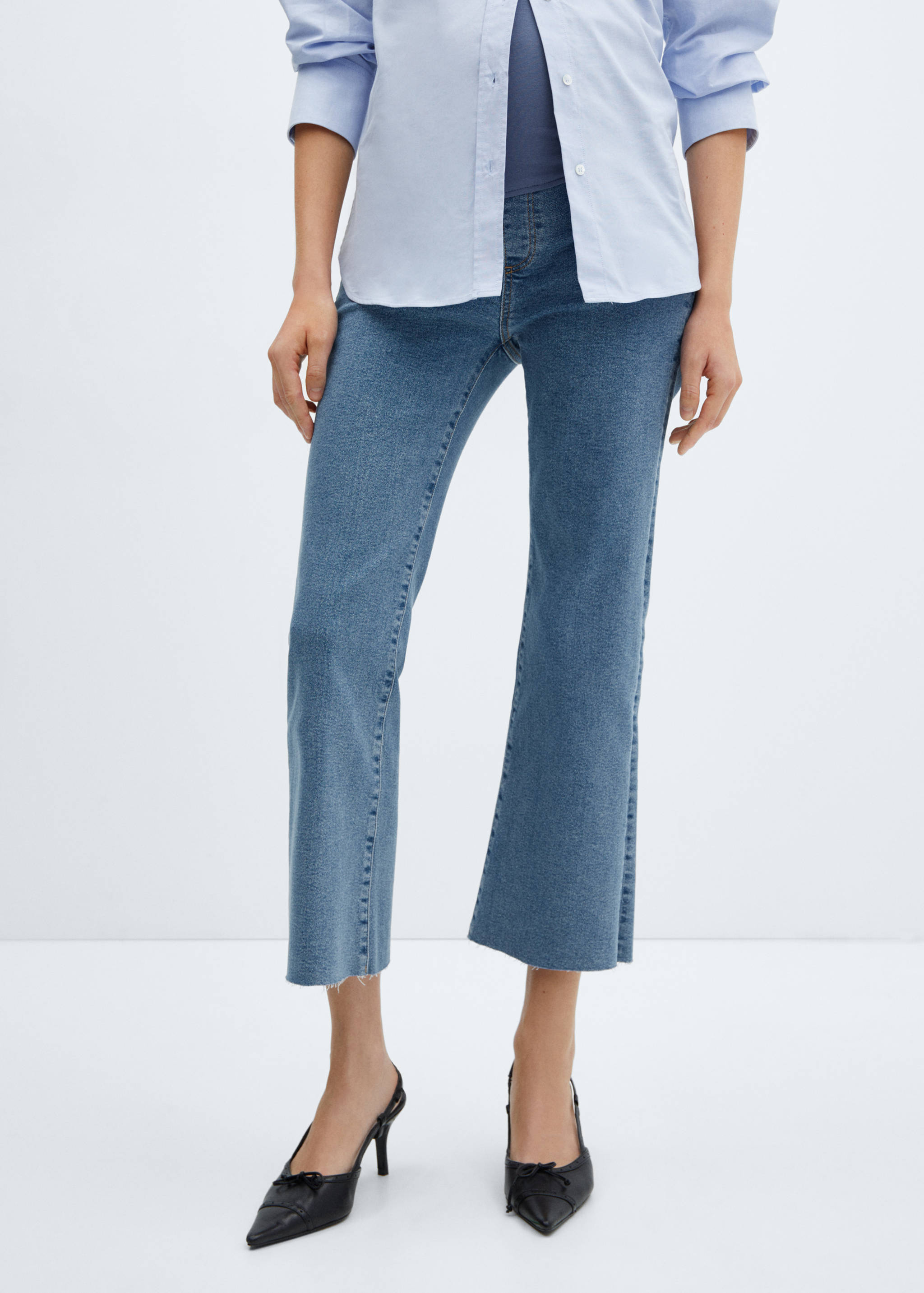 Maternity flared cropped jeans - Medium plane